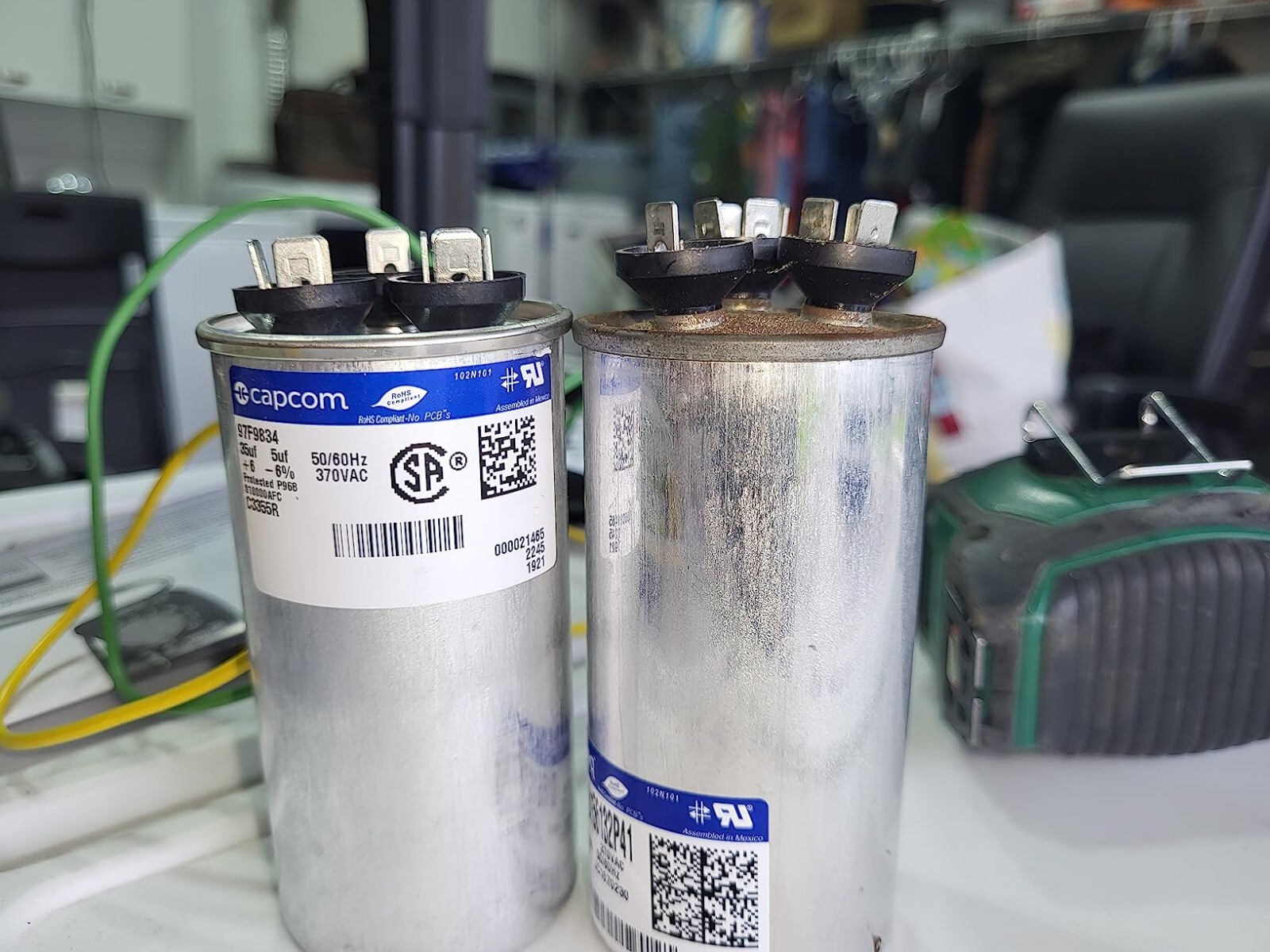 C3355R Capacitor Dual Run Round 35/5 UF MFD 370V VAC 97F9834 35 & 5 MFD At 370V