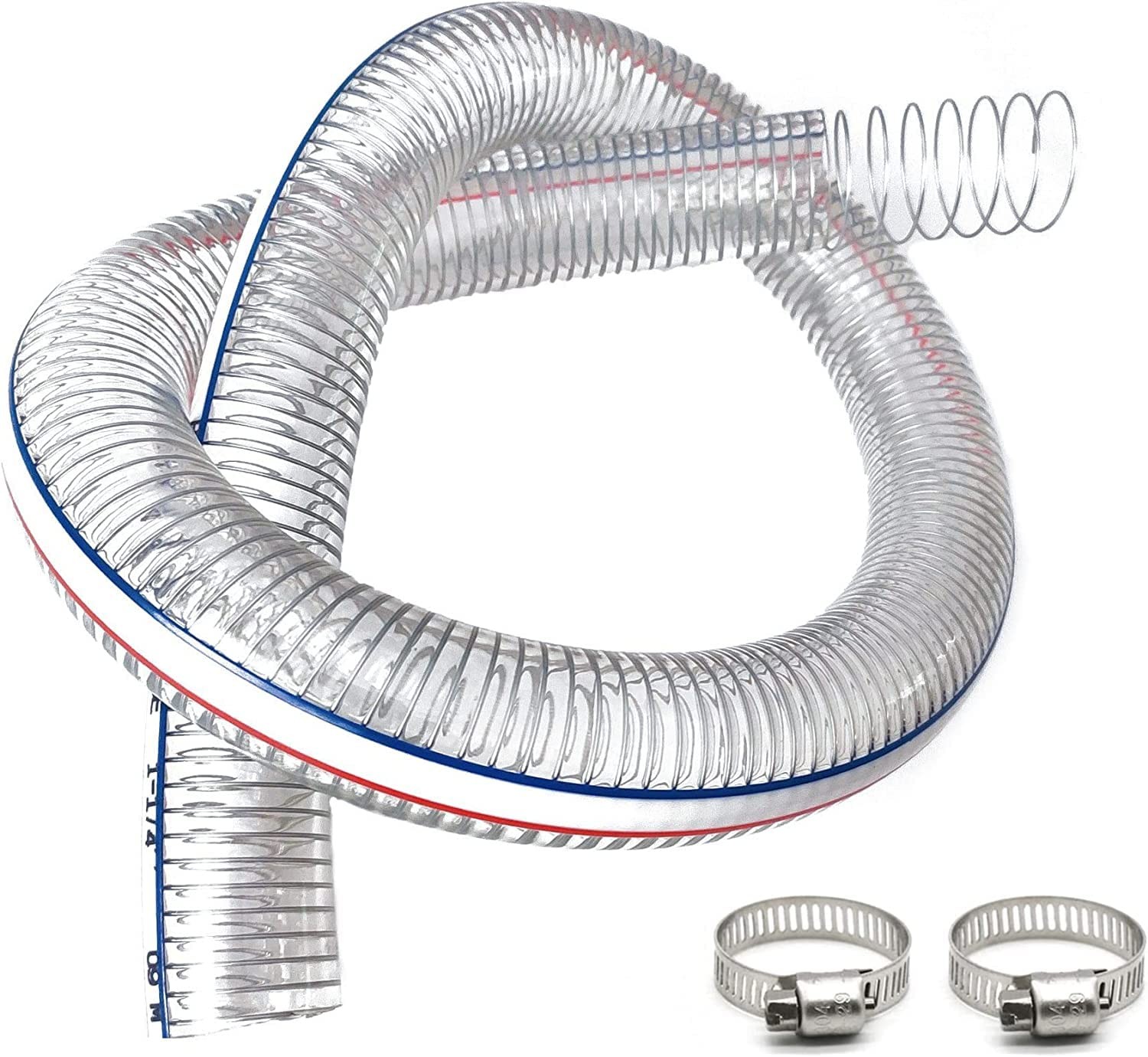 PEISONGFEI 1 1/4 Inch ID x 1 1/2 Inch OD Heavy-Duty Steel Wire Suction PVC
