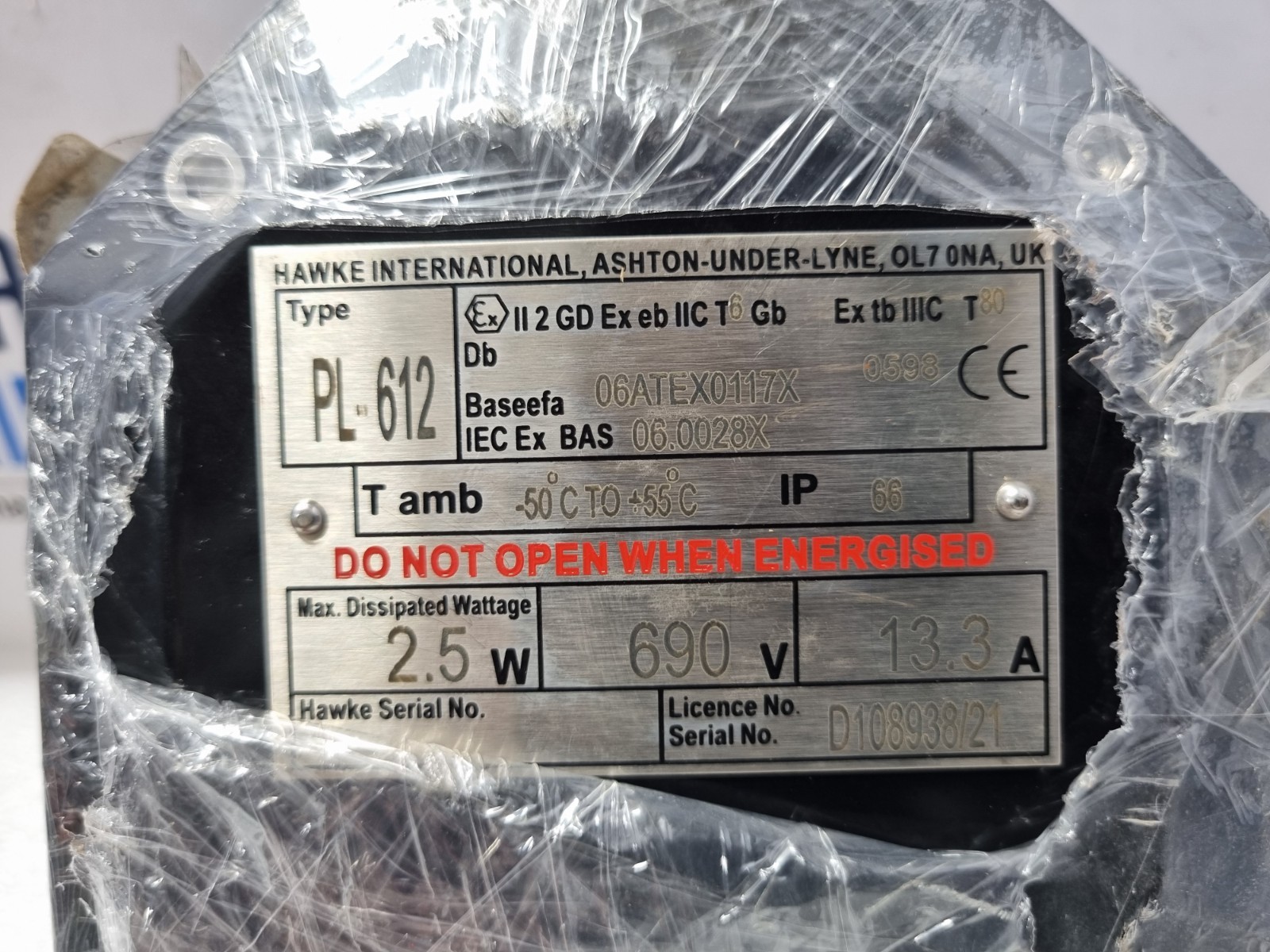 Hawke International PL-612 Junction Box 2.5W 690V 13.3A