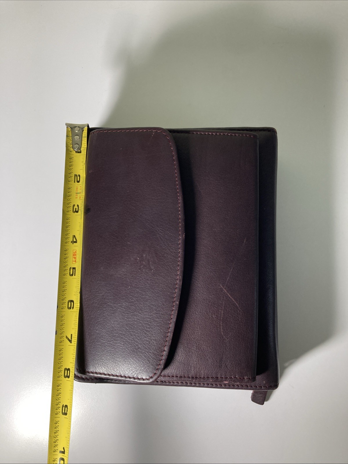 Franklin Quest Compact Burgundy Nappa Leather Zip around Planner 6 Rings