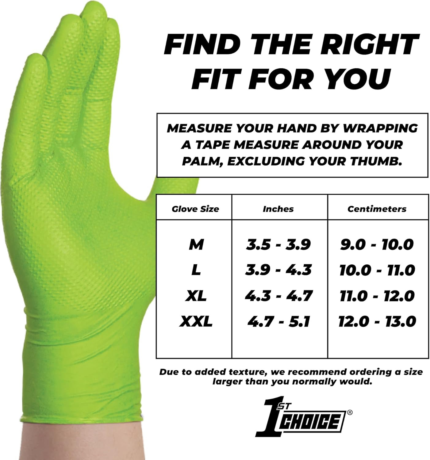 1St Choice Nitrile Gloves, Disposable, Latex Free Mechanic Gloves for Men, Heavy