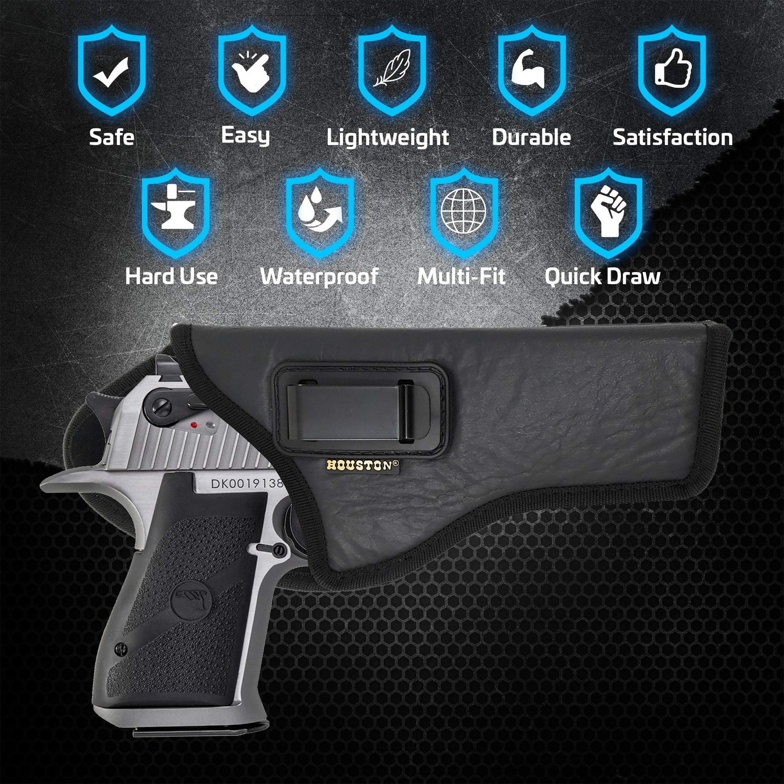 Houston Gun Holsters IWB ECO Leather Concealment Holster, Inside Waistband Ca…