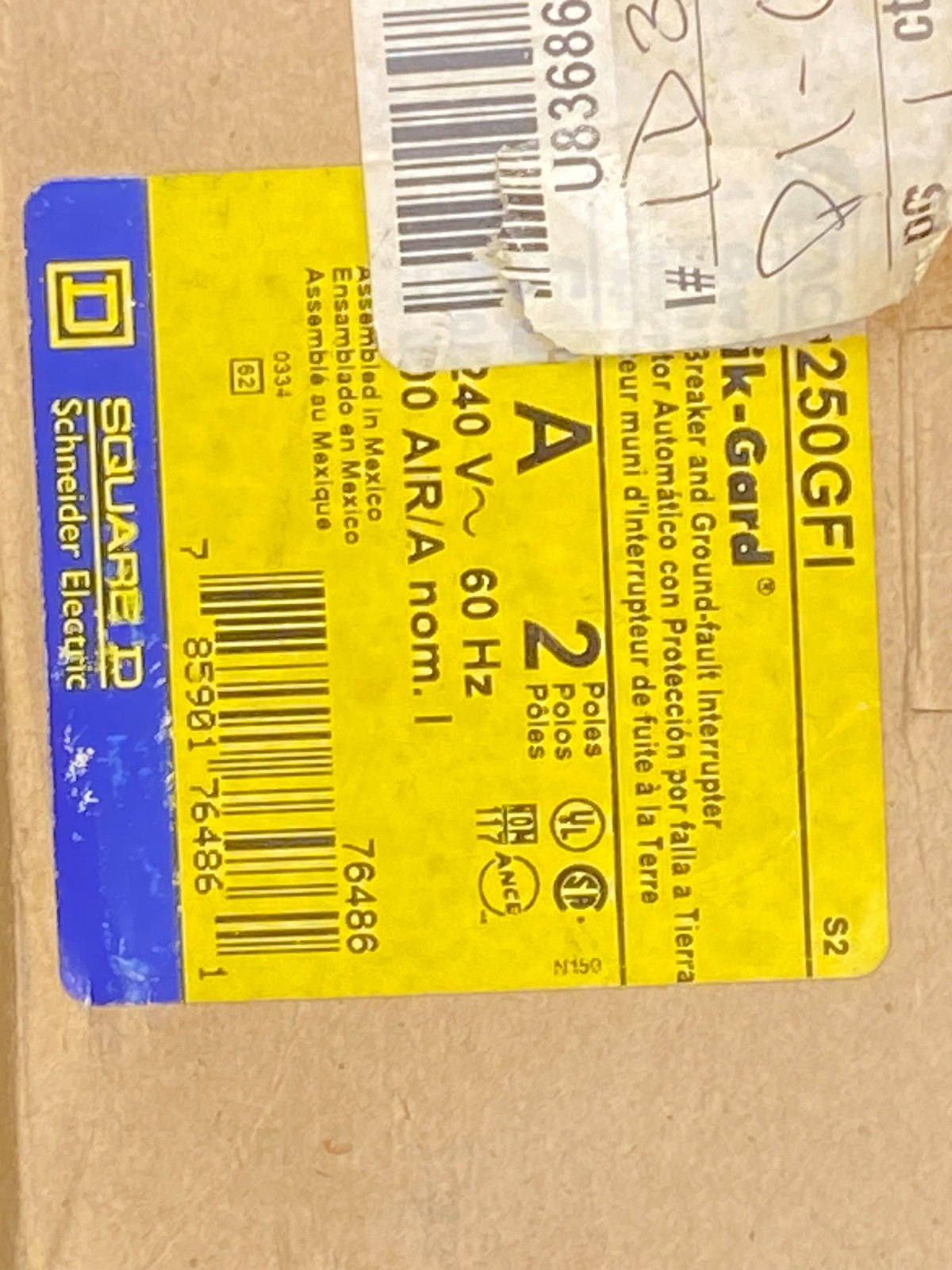 square D, QO250GFI, 2 pole, 50 amp , GFCI, QO, breaker