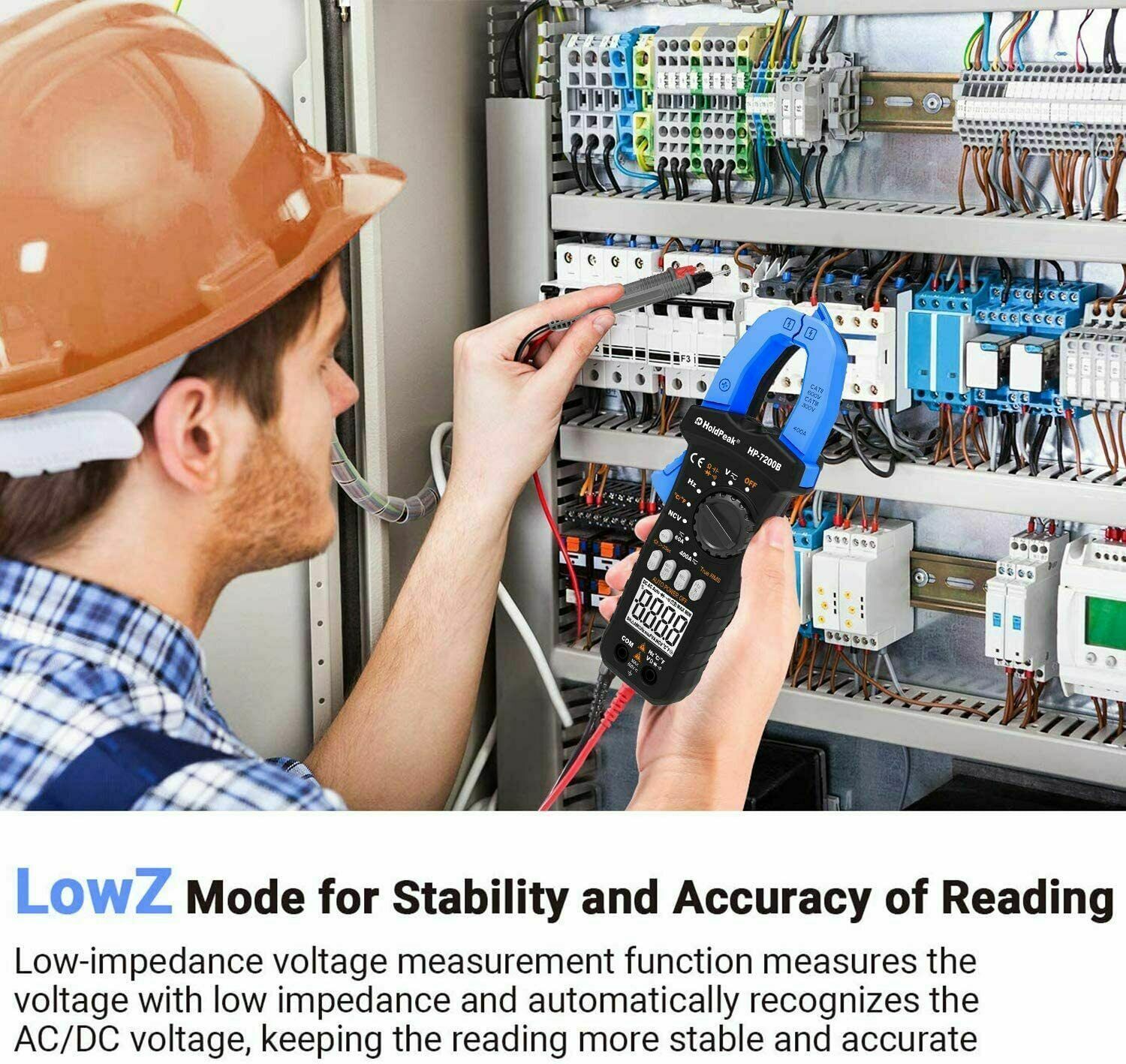 HoldPeak True RMS Digital Auto-Ranging 6000 Counts Clamp Meter 60A 400V AC DC US