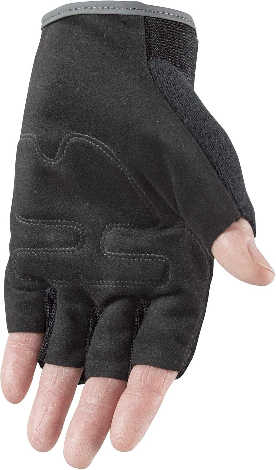 Men’s Extra Large Fingerless Work Gloves – Durable Synthetic Leather Palm
