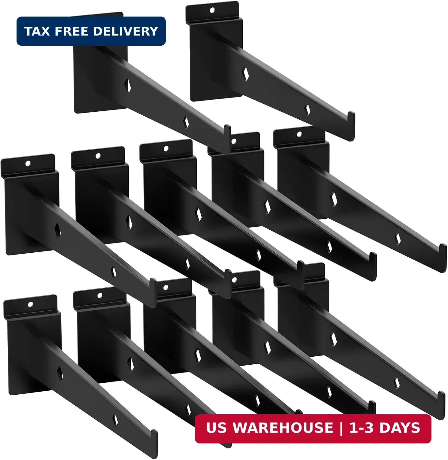 12 Inch Slatwall Shelf Bracket Set of 12, Heavy Duty Slat Wall Shelf Bracket, Me
