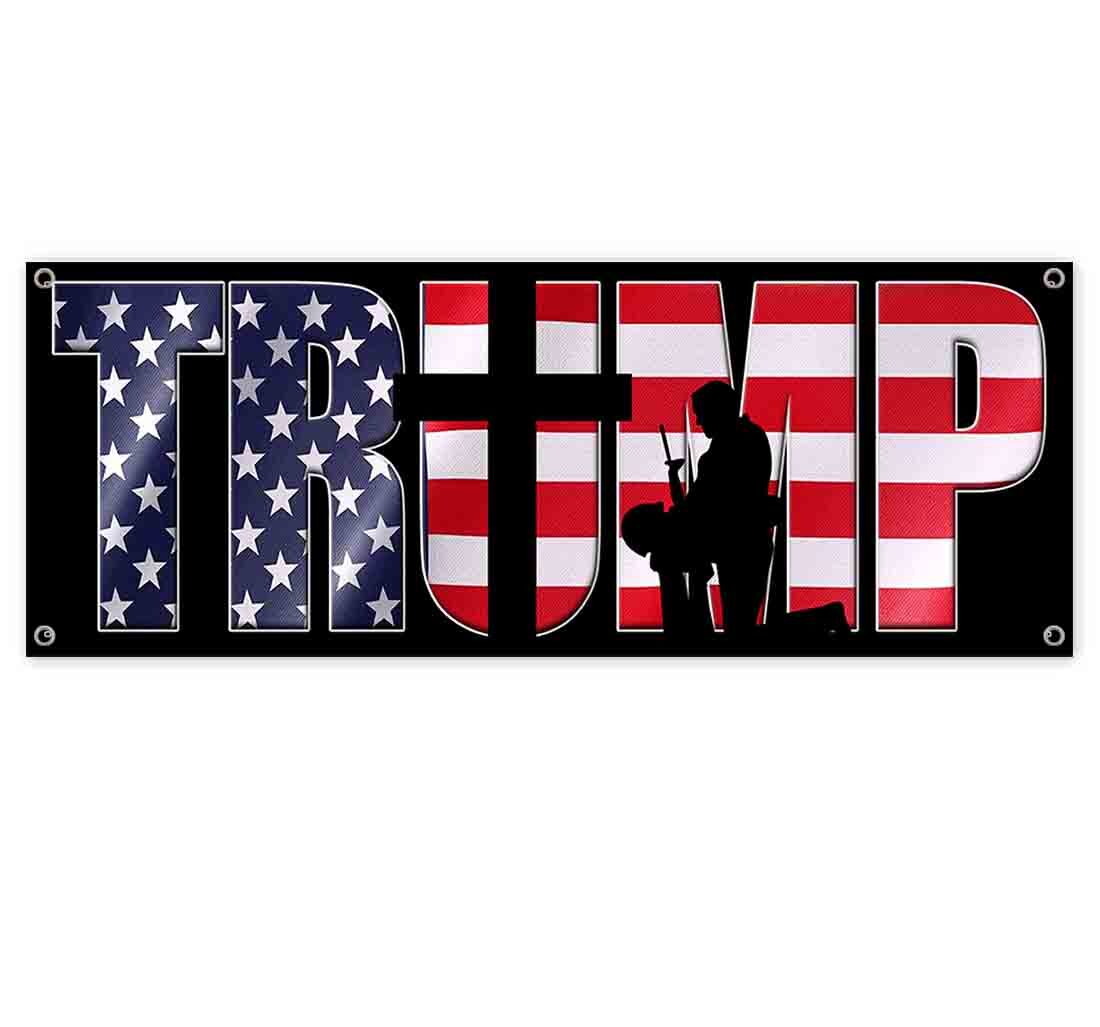TRUMP KNEELING CLEARANCE BANNER Advertising Vinyl Flag Sign INV