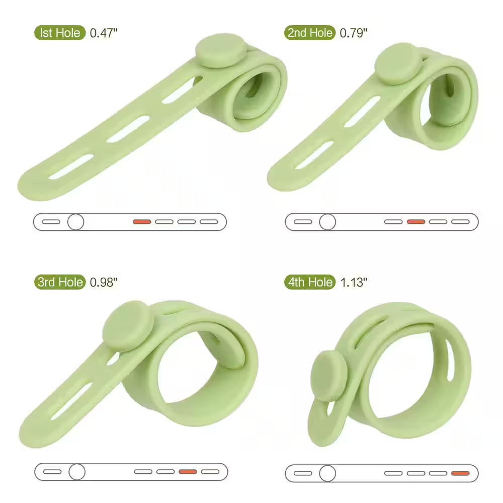 Silicone Cable Ties 5.12 In. UV Resistant Nylon Cable Zip Tie 4 Colors 24-Pack B