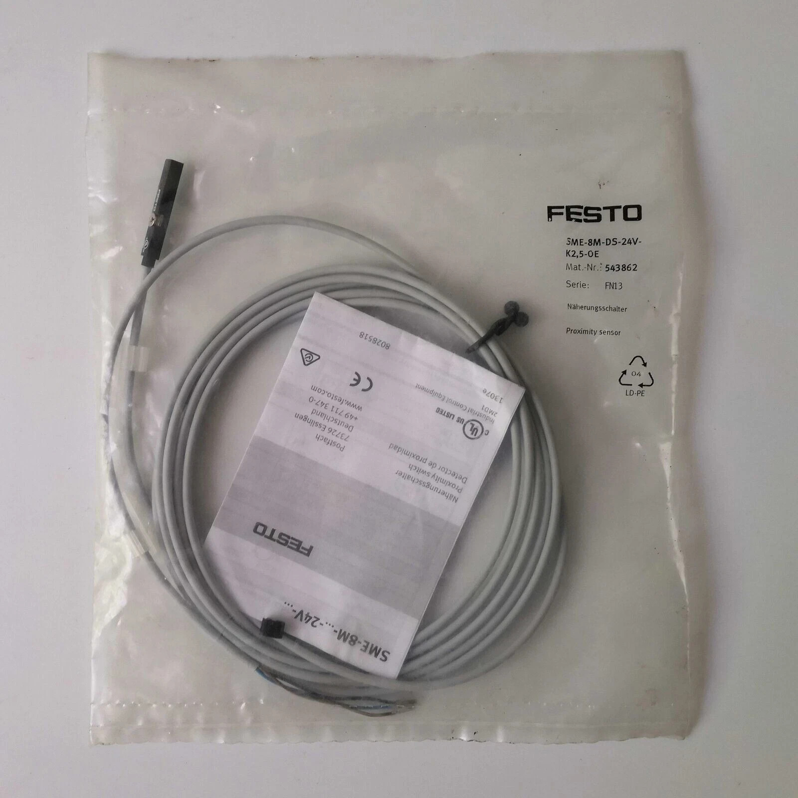 1PCS For Festo SME-8M-DS-24V-K-2.5-OE 543862 Proximity Switch Fast Shipping