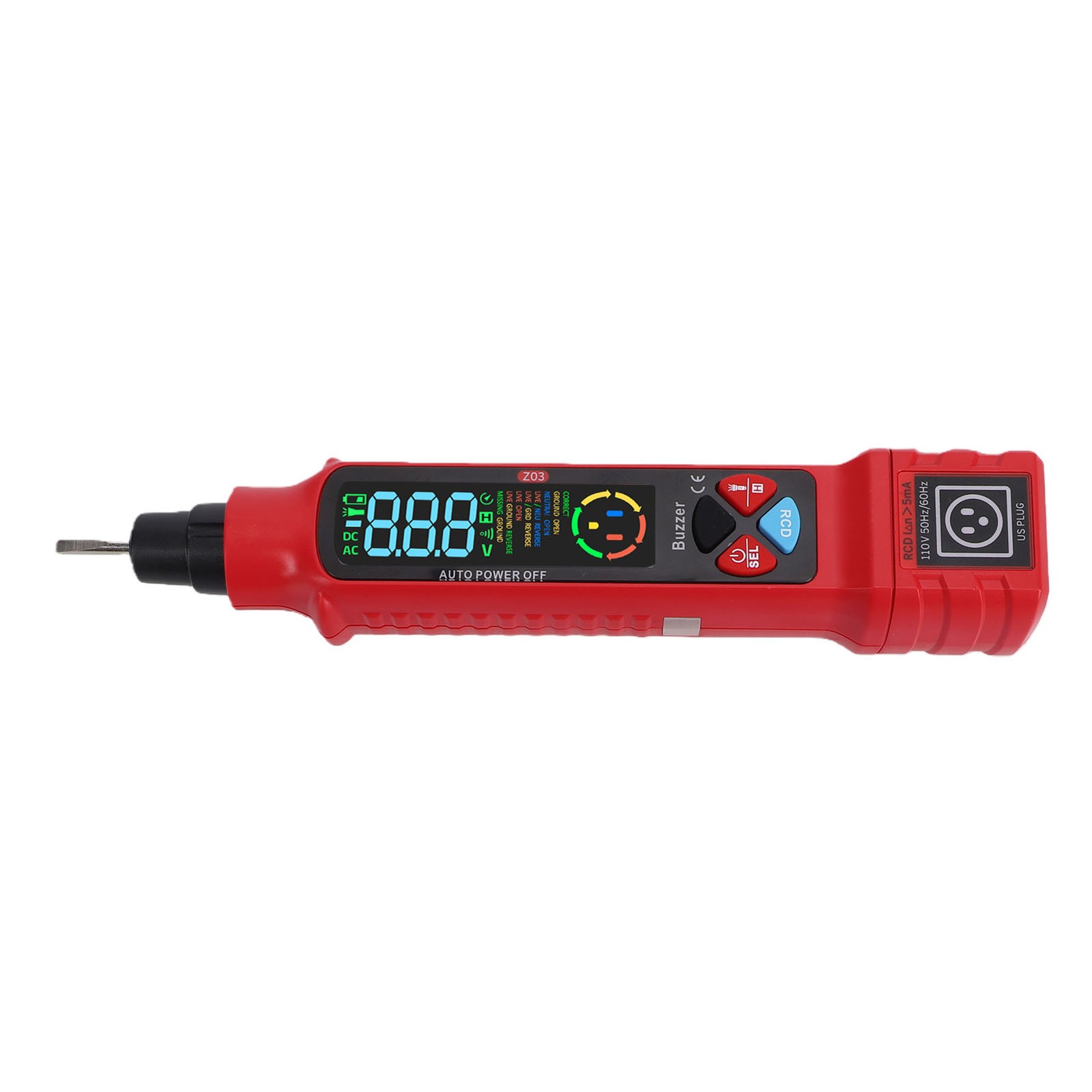 Non Contact Voltage Detector With LCD Display Neutral Live Wire Tester For Ci