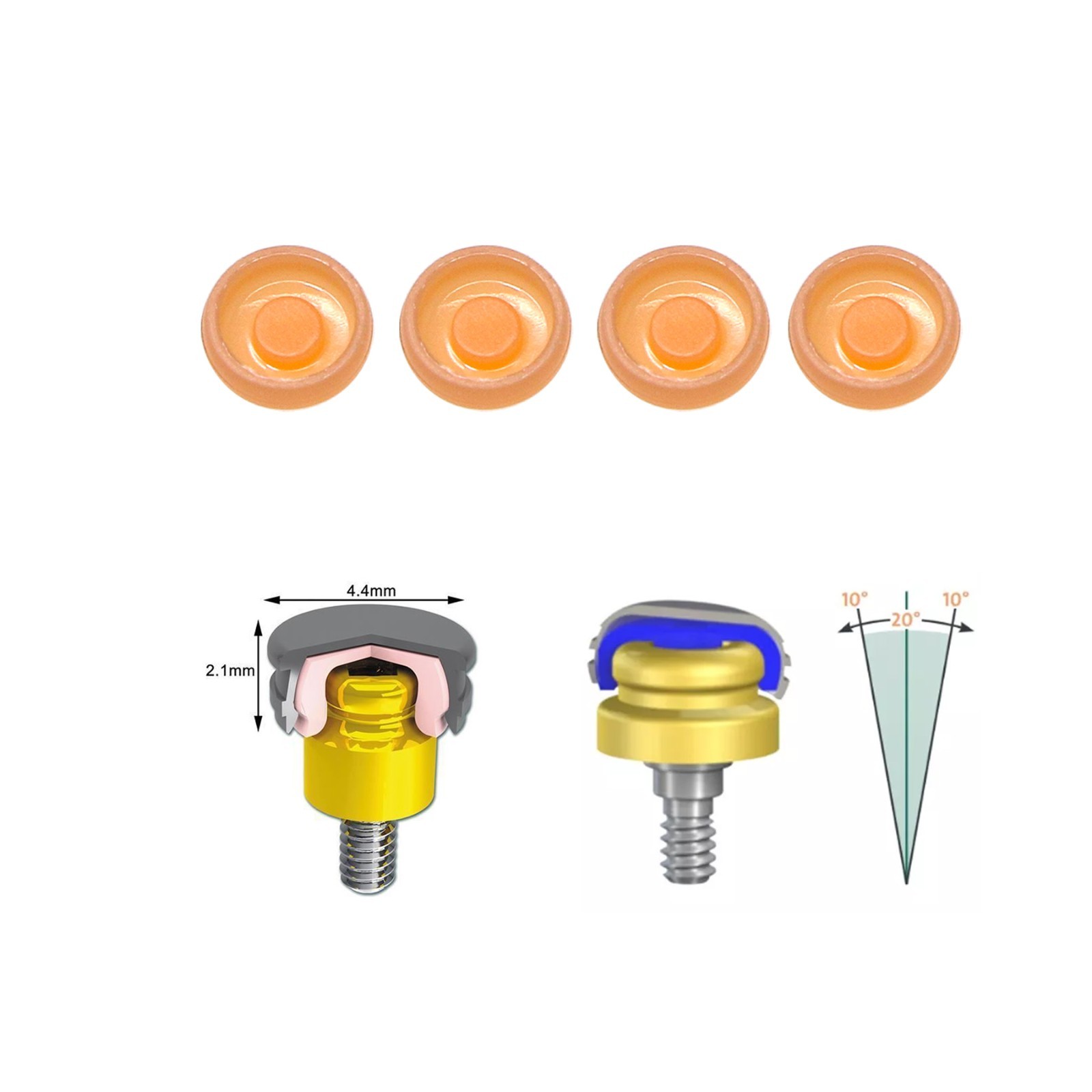 US Overdenture Retention Male Processing Cap For Locator Abutment System Inserts