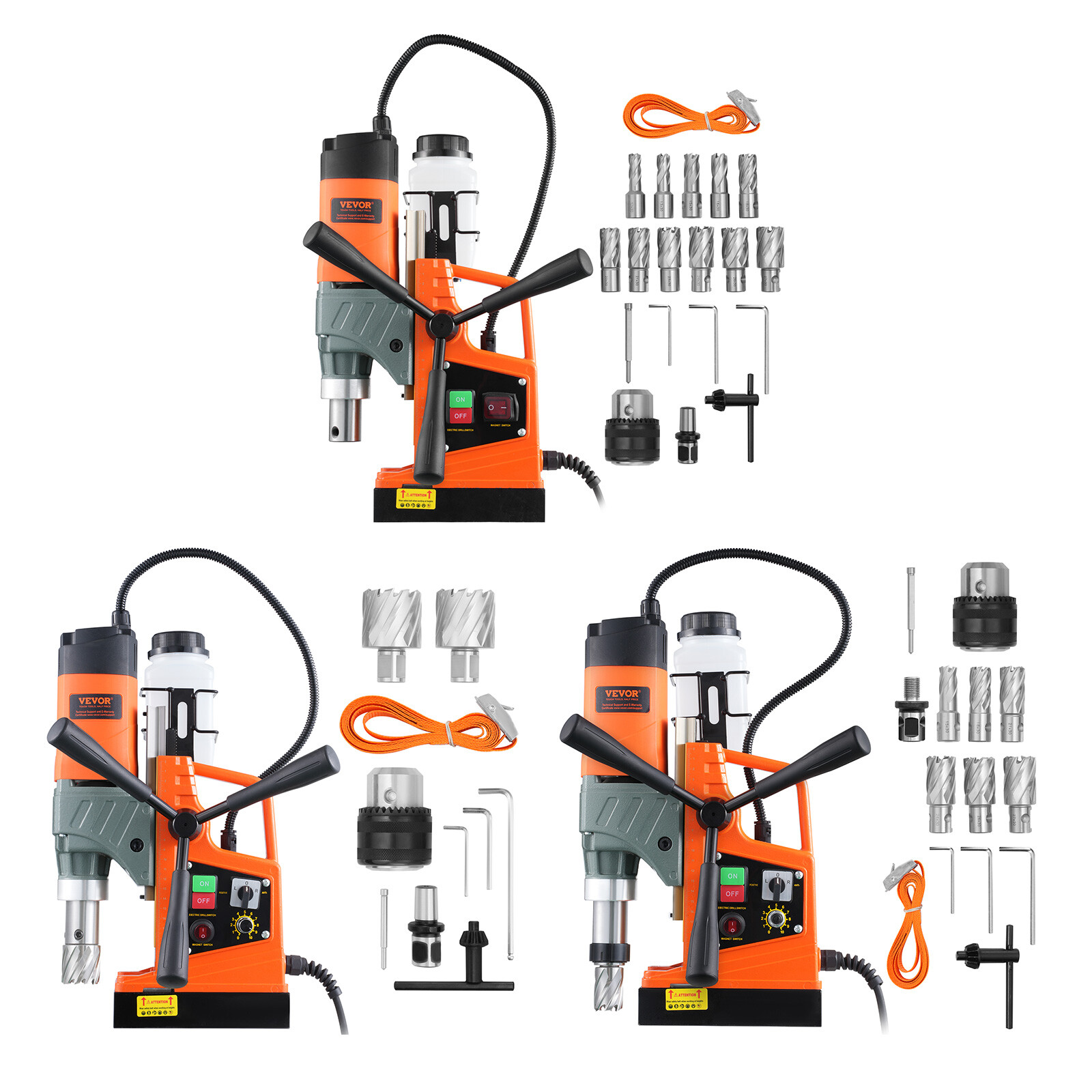 VEVOR Magnetic Drill 1450W 12500/12800N Portable Mag Drill Press 850/800RPM