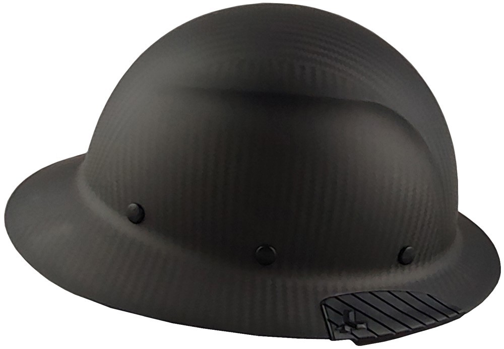 DAX Actual Carbon Fiber Full Brim Lift Safety Hard Hat – Matte Black