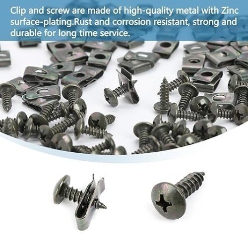 160Pcs Automotive U Clip with Self Tapping Screw in Low Carbon Material for Auto