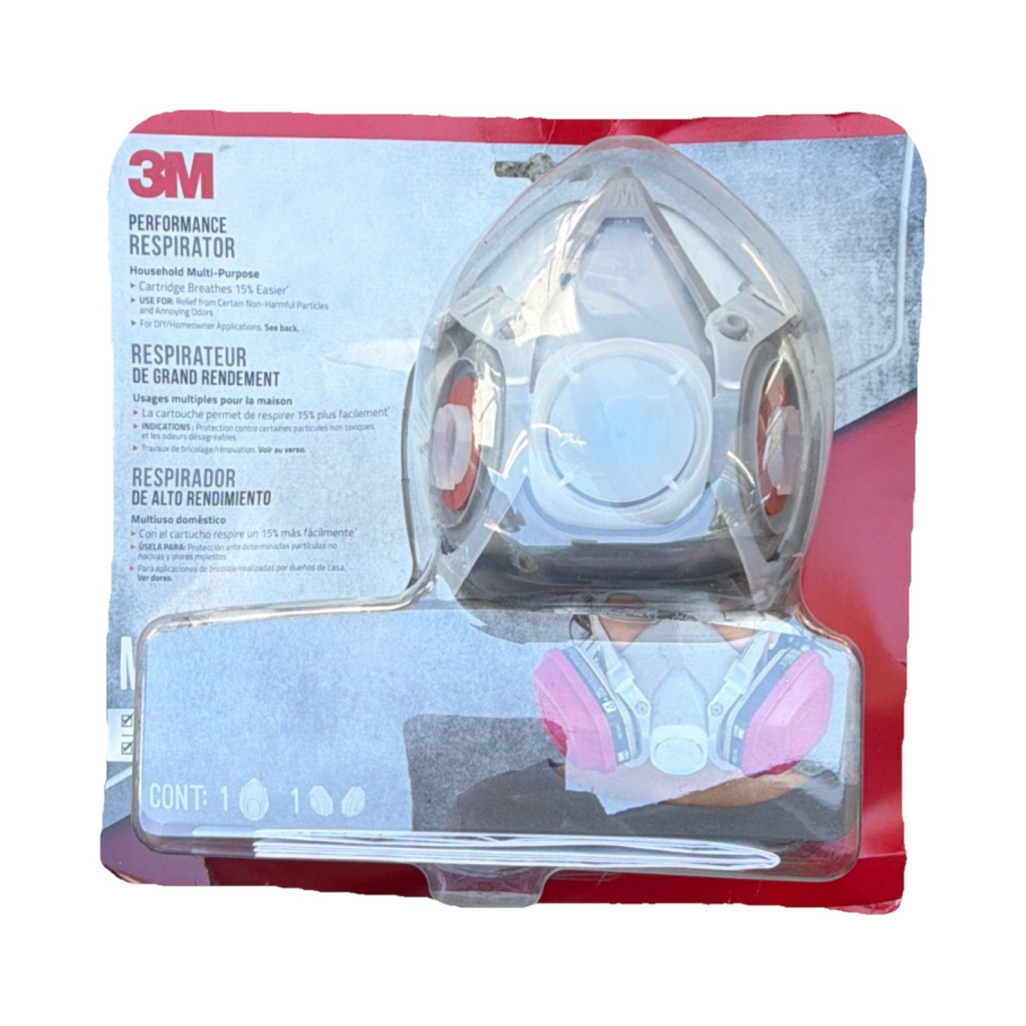 3M Performance Respirator Half Mask Size M, MPN 63023DHA1-C Exp 09/2028