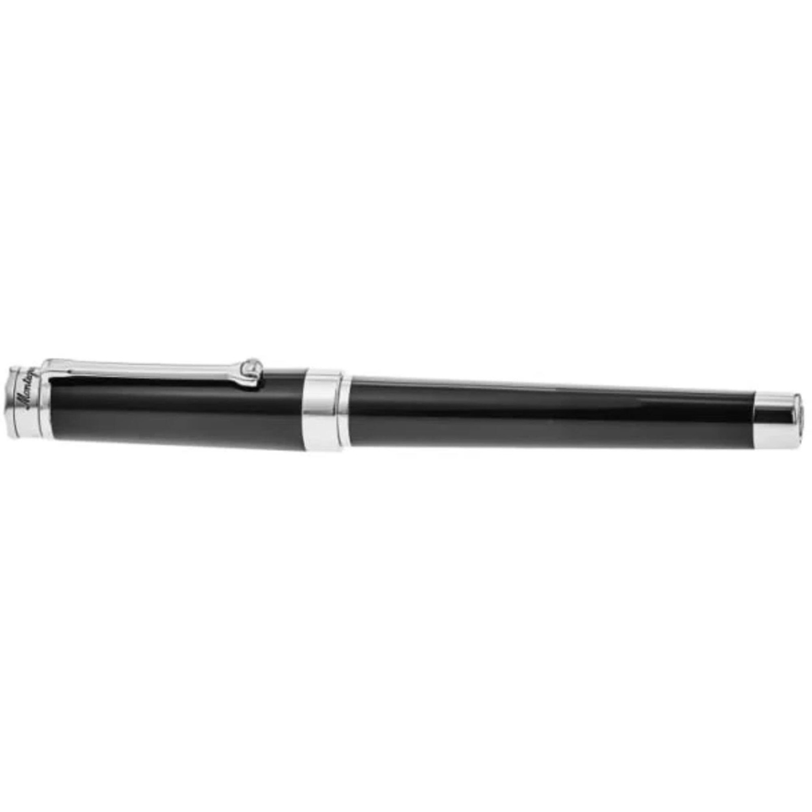 Montegrappa Fountain Pen Parola Black Barrel with Chrome Trim, Fine ISWOT2AB