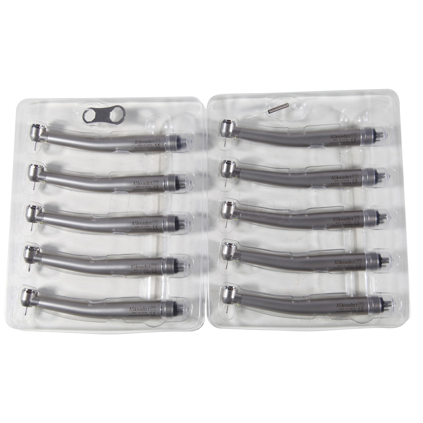 10 PCS Dental LED E-Generator Fiber Optic High Speed Handpiece 4 Hole NSK Style
