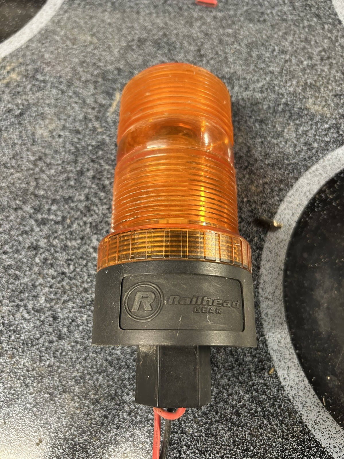 Railhead Gear M490-Led Dcap Warning Strobe, Amber, Led, 12v, w revolving beacon