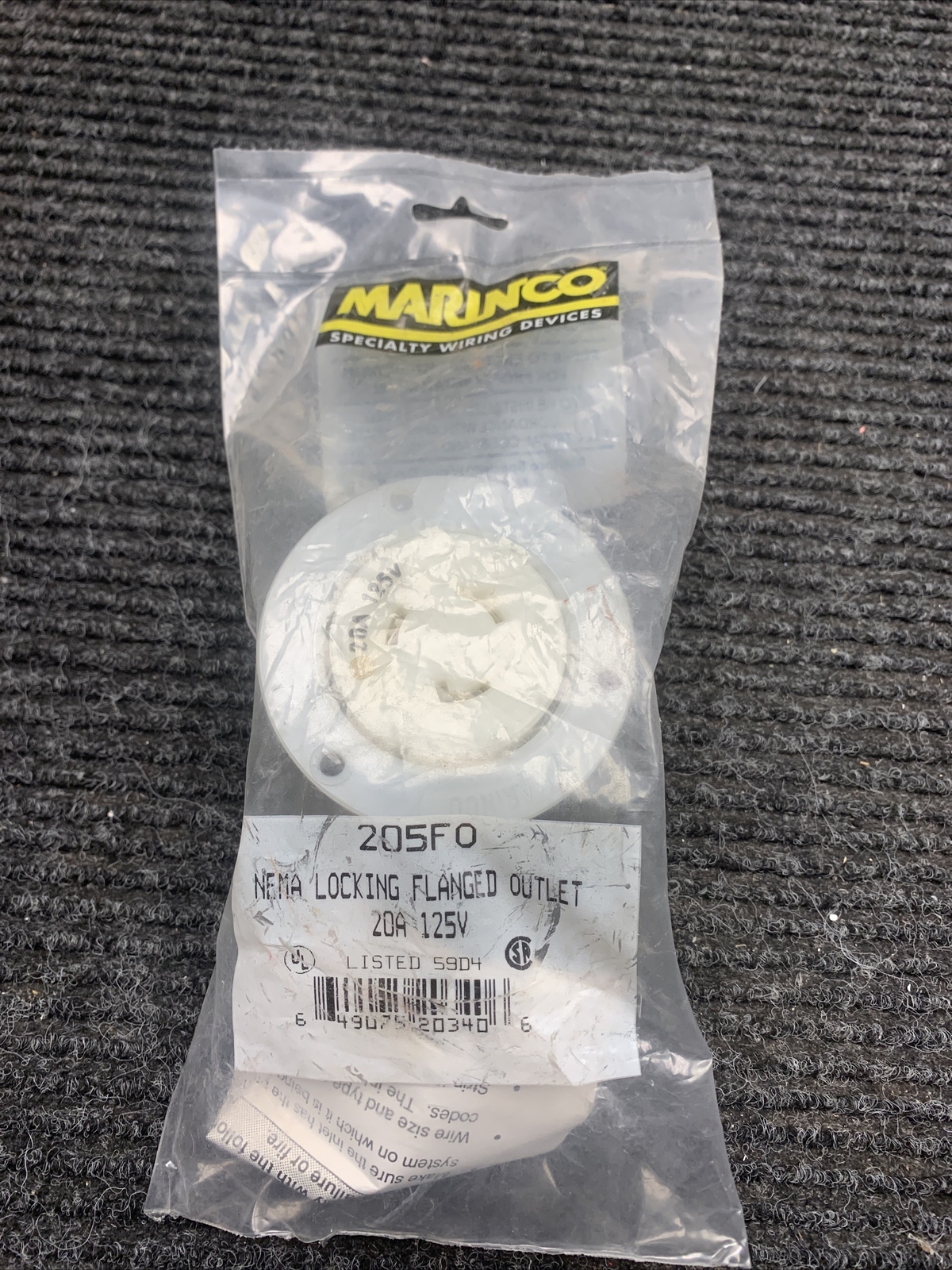 New MARINCO Locking Flanged Outlet 205F0 20A 125V