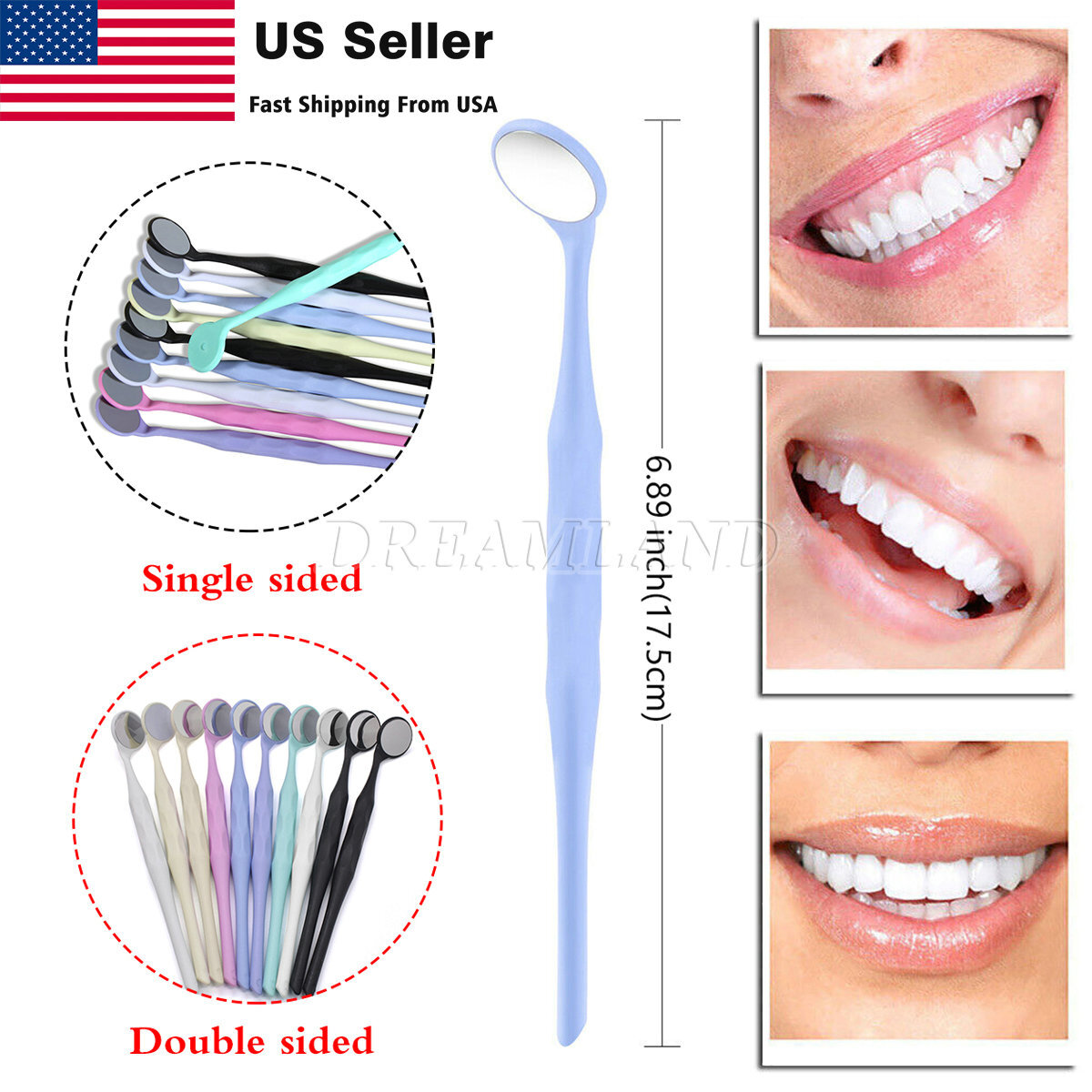 Anti-fog Oral Double Sides Oral Mirrors Dental Mouth Mirror Reflector w Handle