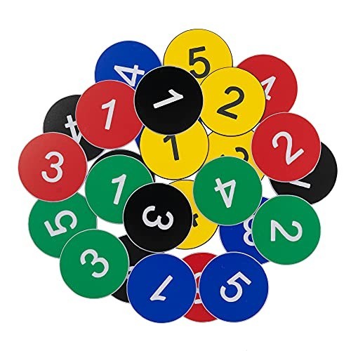 Engraved Plastic Number Tags 1-100, Red, No Hole – Durable & Easy to Use