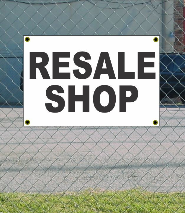2×3 RESALE SHOP Black & White Banner Sign NEW Discount Size & Price