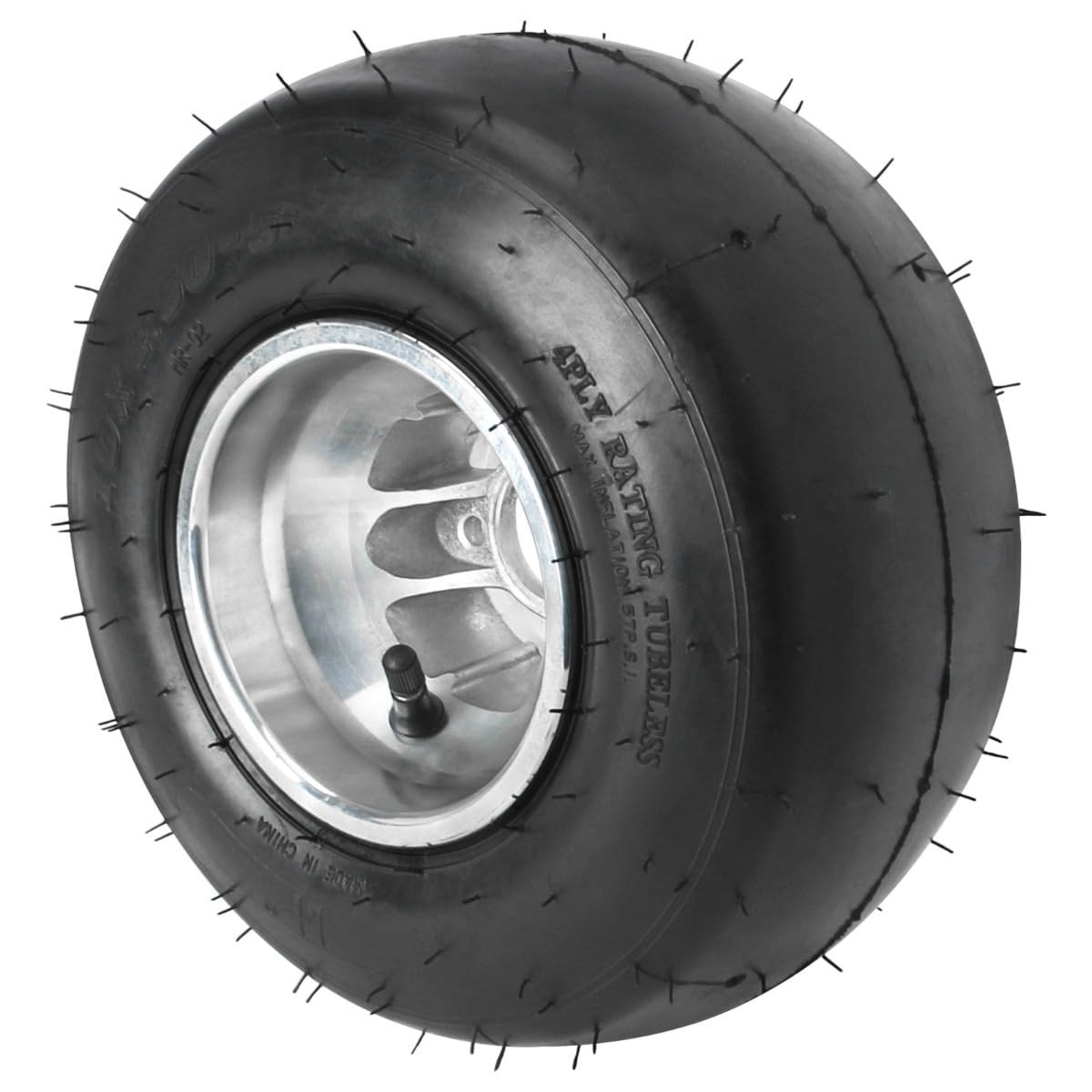 2pcs 10×4.50-5 Go Kart Tires Rims Aluminum Tubeless Smooth Tread 3 Lug 50mm