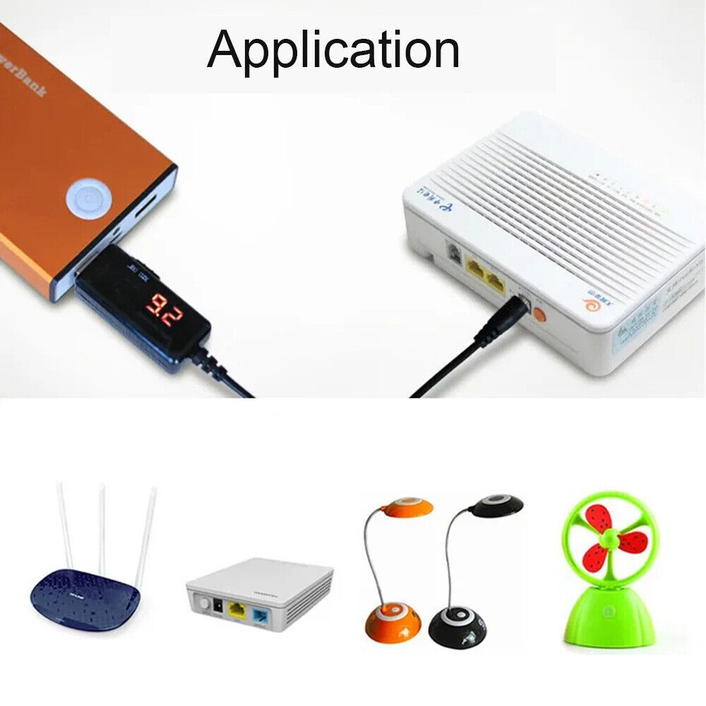 USB 5V to DC 9V 12V Step UP Converter Module Power Boost Adapter Cable + 8 Plug