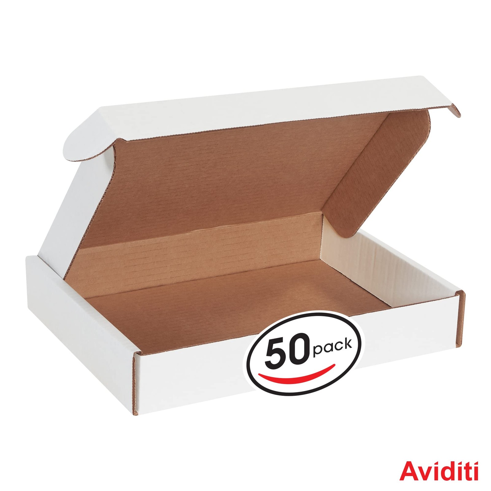 Aviditi White Deluxe Literature Mailing Boxes, 12 1/8 x 9 1/4 x 2 Inches, Pack o