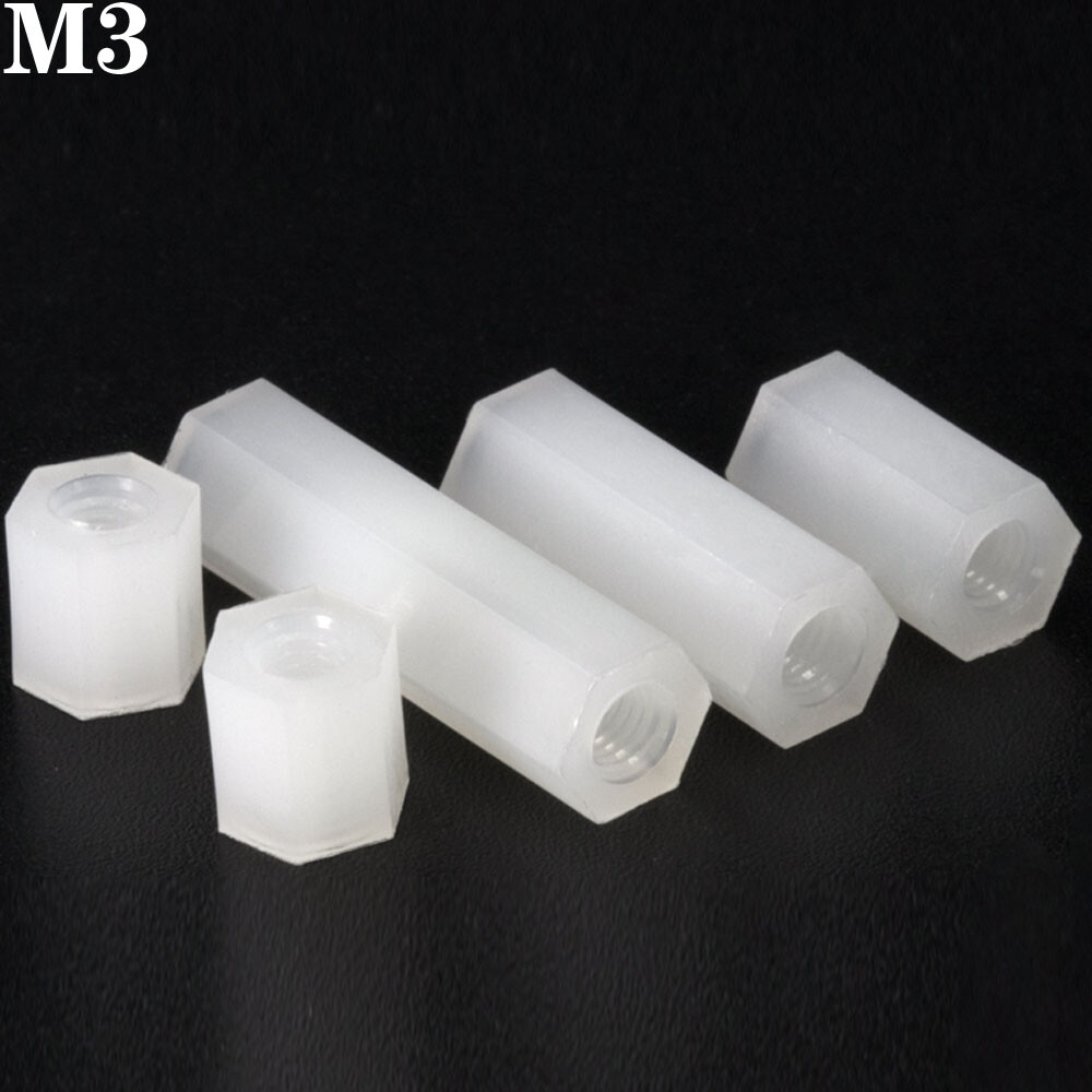 M3 Female White Plastic Nylon Hex Column Standoff Support Spacer for PCB Board