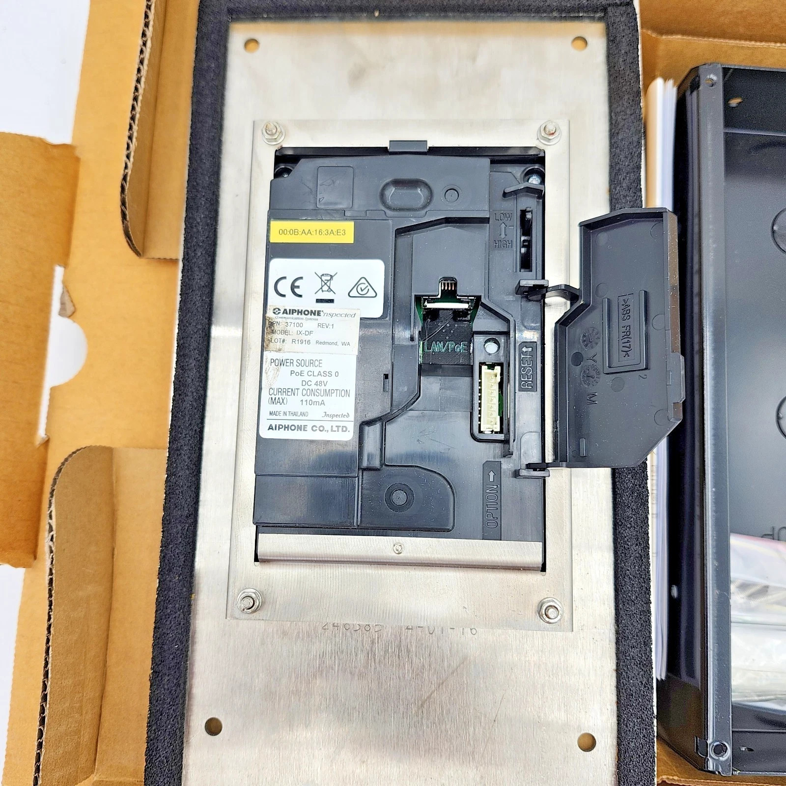 Aiphone IX-DF IP Video Door Station Flush Mount Stainless Steel Open Box