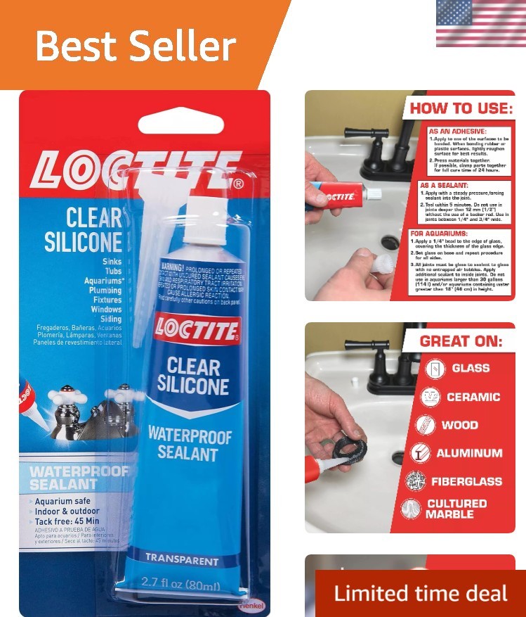 2.7 oz Clear Silicone Sealant: Flexible Waterproof Adhesive for All Surfaces