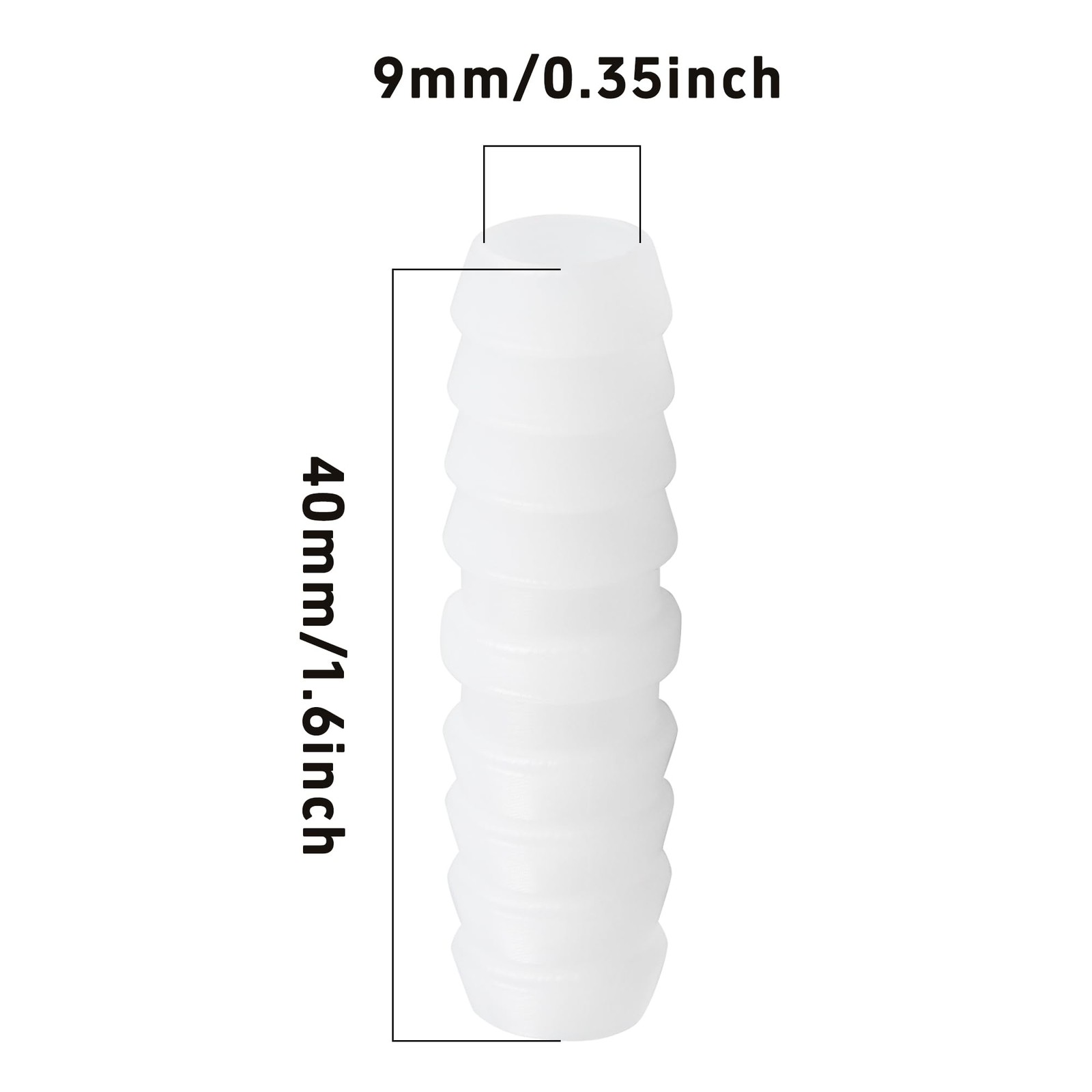 AUXBC 6Pcs 3/8″ x Plastic Hose Barb Fittings, Barbed x 3/8″, White