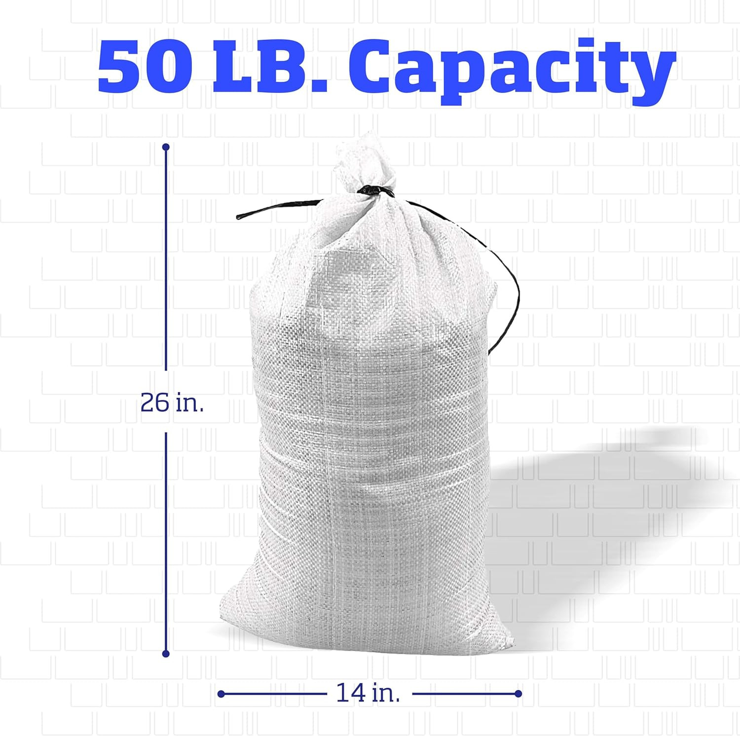 Heavy Duty Sand Bags with Tie Strings Empty Woven Polypropylene Sand-Bags for Fl