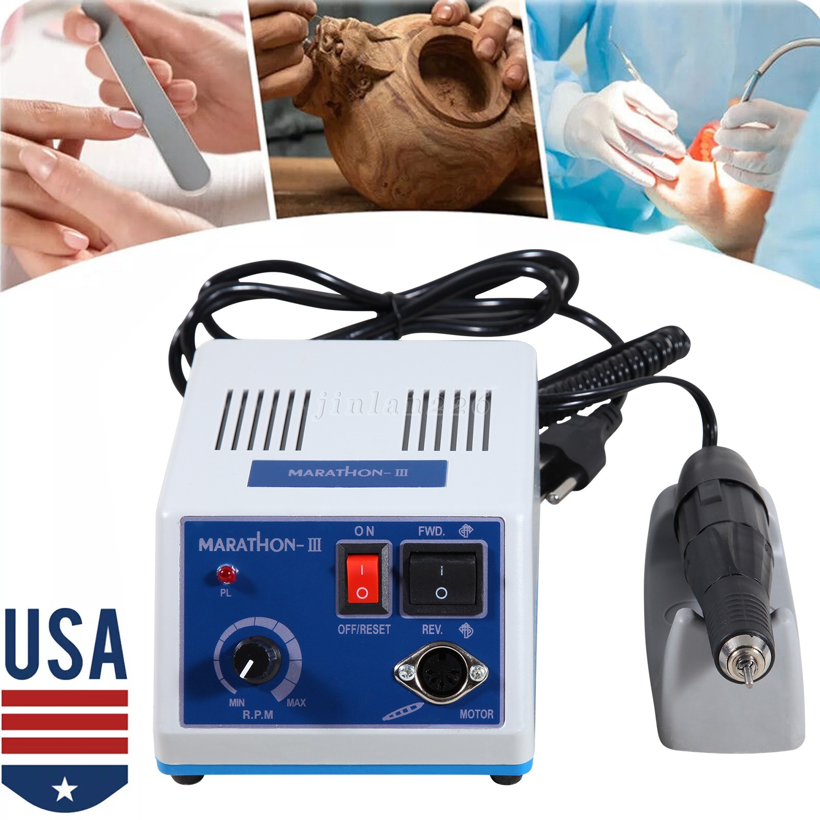 Dental Lab Marathon Electric Micromotor Polishing Unit + 35K rpm Motor Handpiece