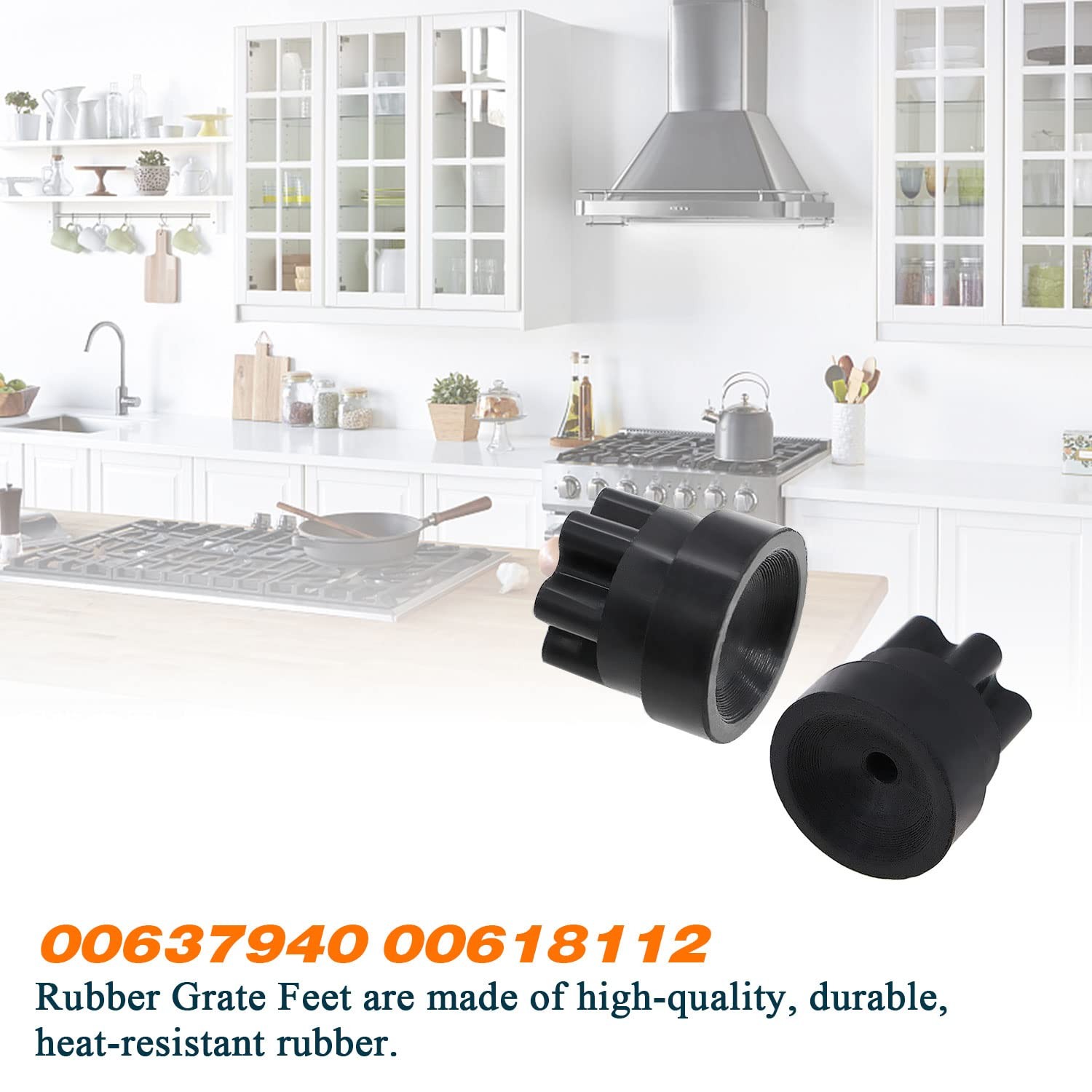 20Pcs 00618112 00637940 Rubber Grate Feet Part by 0.35×0.4×0.4, Black
