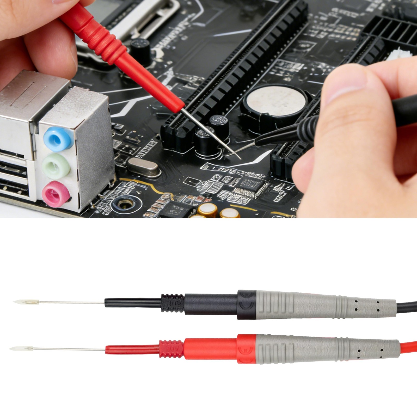 28 Pcs Multimeter Test Leads Kit with Gold-Plated Probes, Alligator Clips, Te…