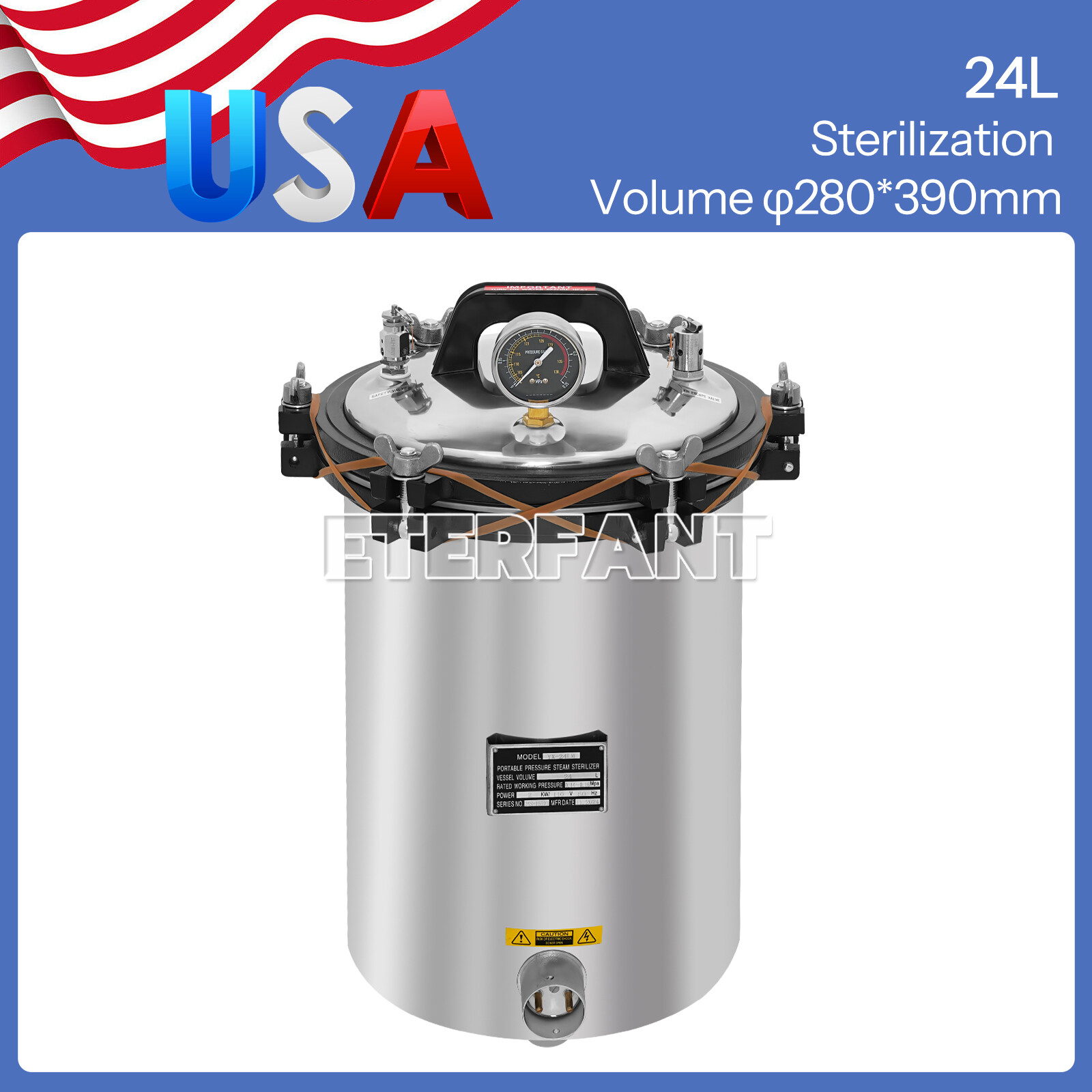 ETERFANT Dental 24L Autoclave Sterilization Medical Pressure Steam Sterilizer