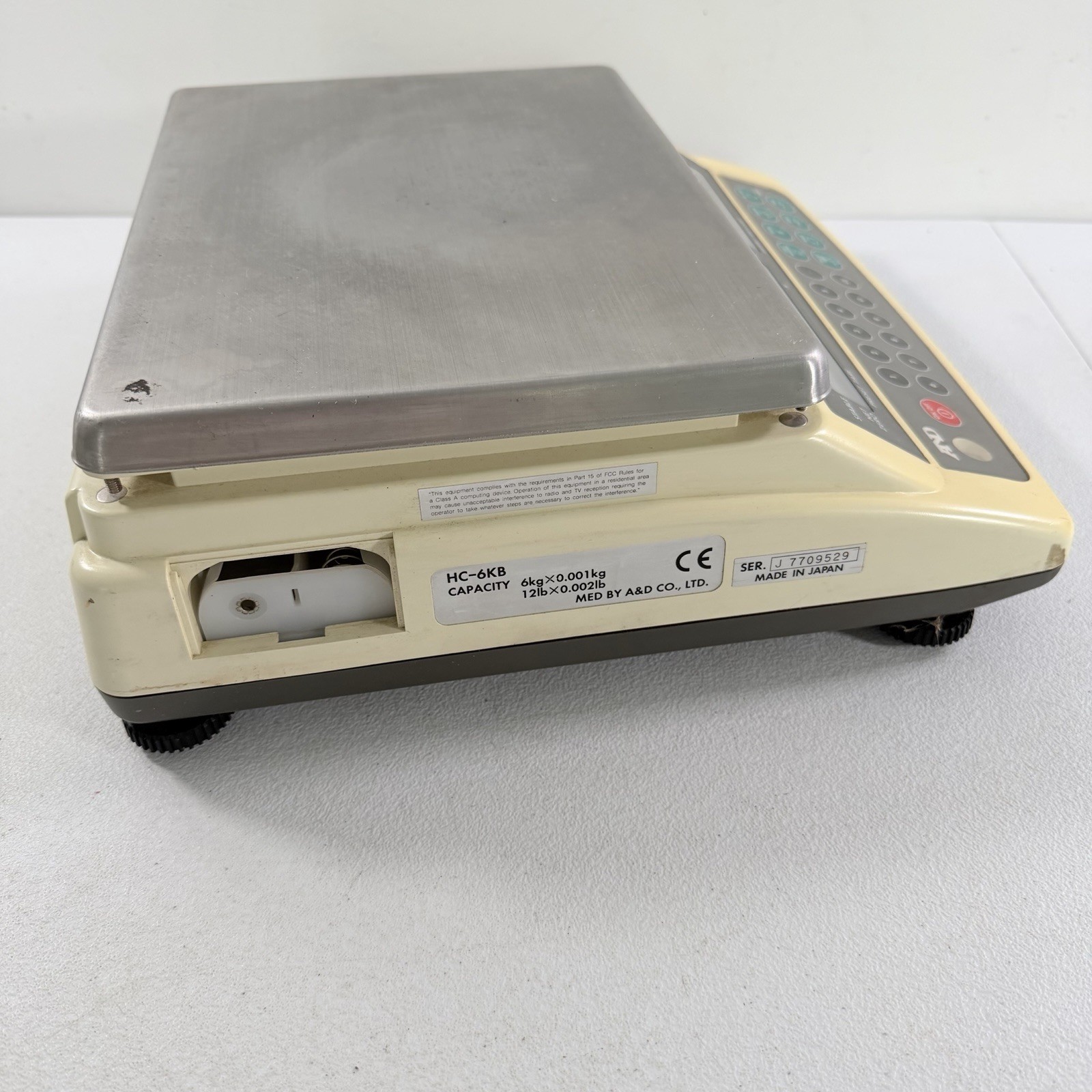 A&D HC-6KB Precision Counting Scale 12lb X 0.002lb 6kg X 0.001kg W/ Cord TESTED