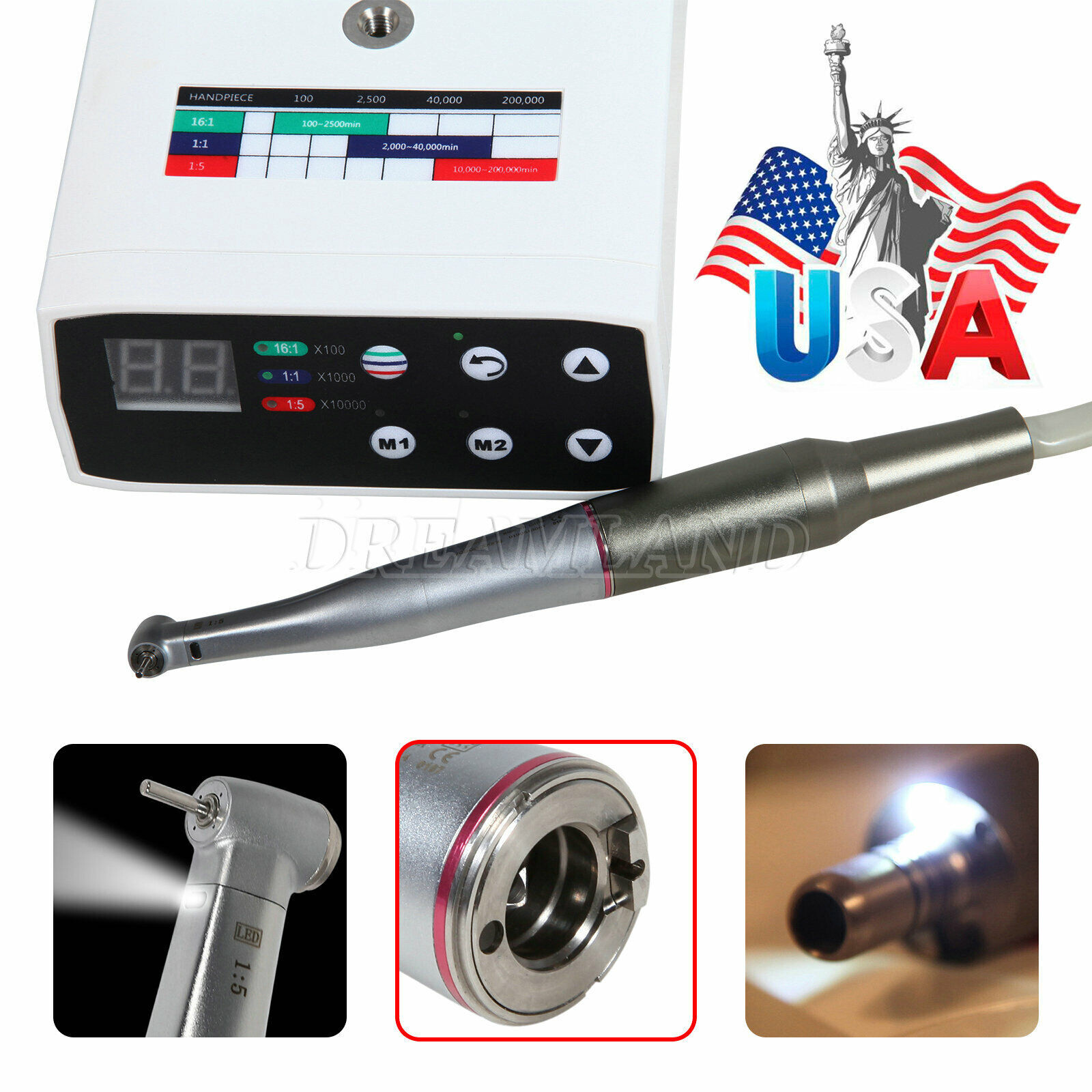 Dental Electric Motor System Clinical Micromotor 1:5 Handpiece Fit KAV