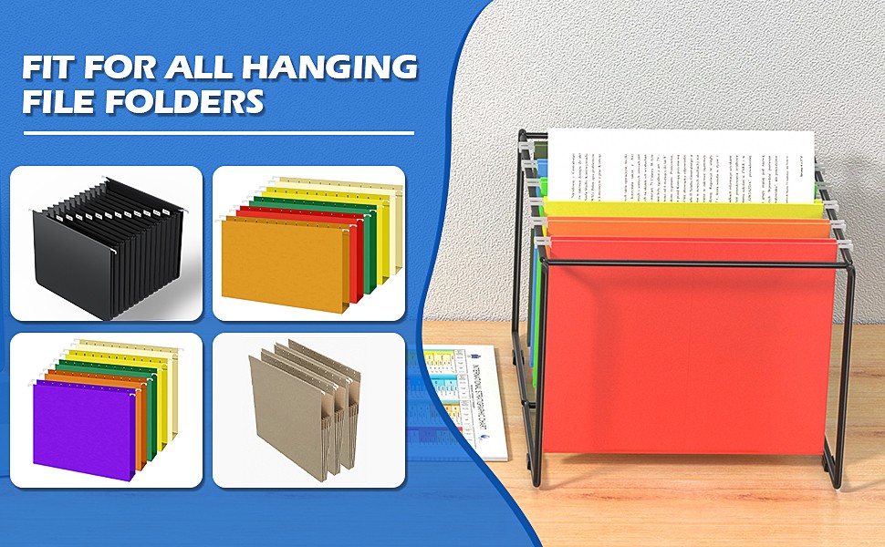 Legal/Letter Size Hanging File Folder Frame,9.45″ H Hanging Files Holder,Desk