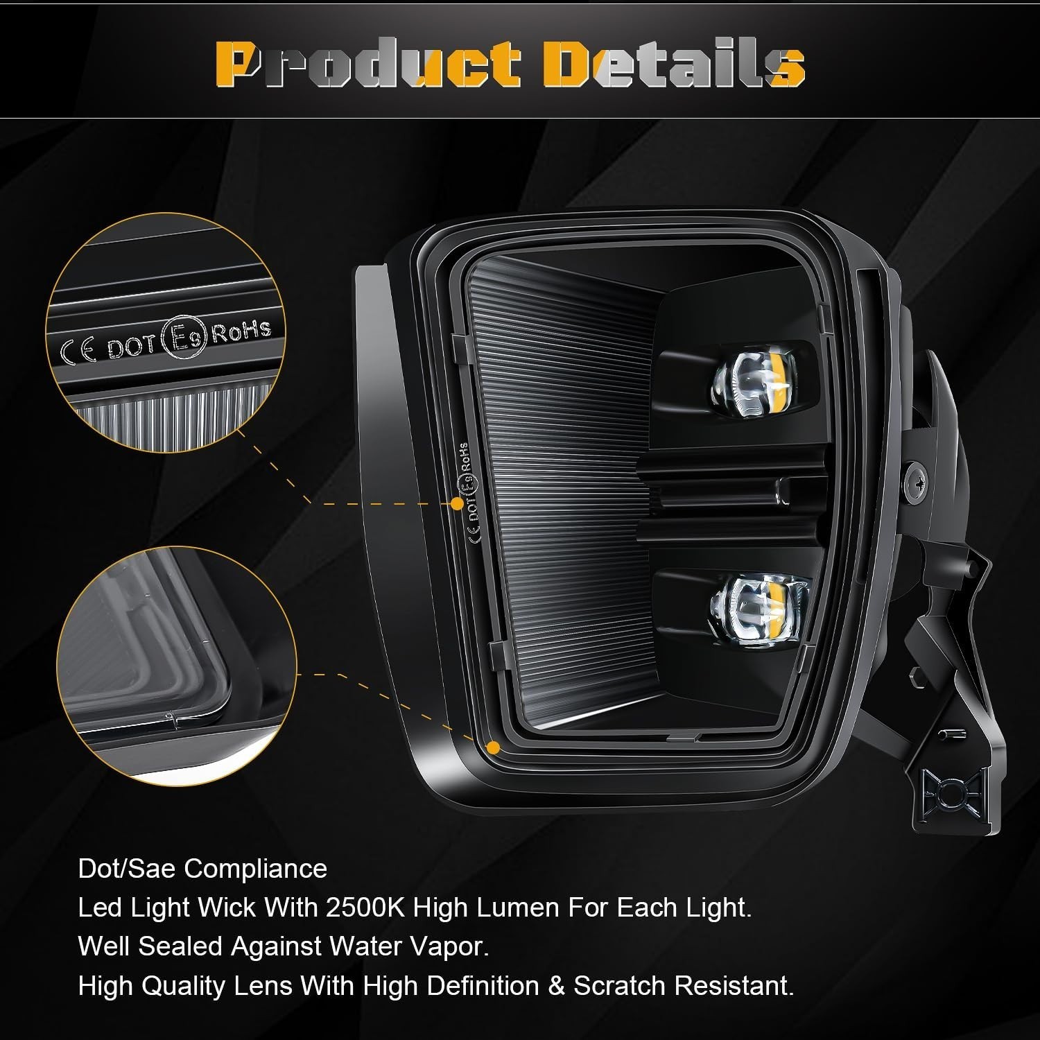 Led Fog Lights for 2013-2018 Ram 1500 & 2019-2021 RAM 1500 Classic Pickup