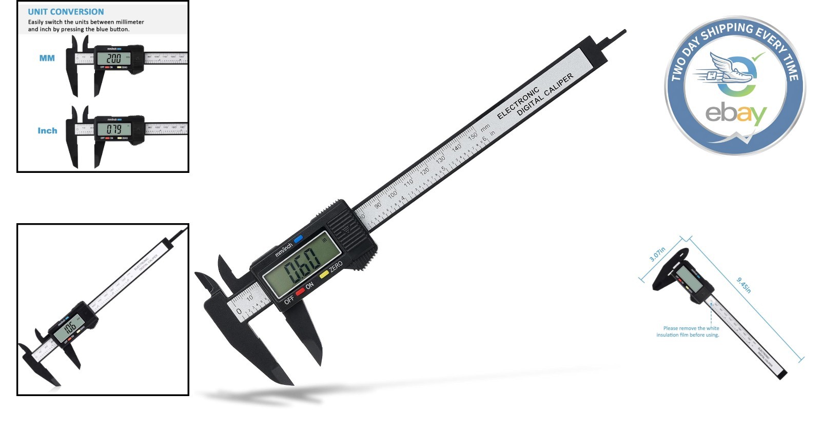 Large LCD Digital Caliper 0-6» – Perfect for DIY Projects & Precision Measuring