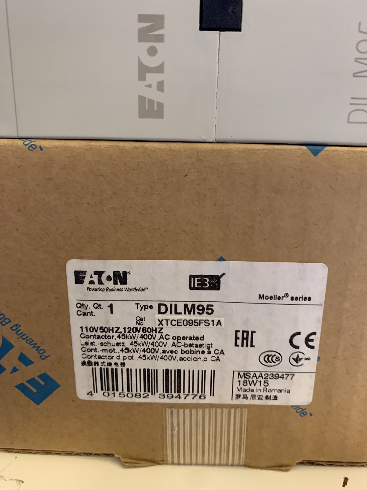 DILM95 110-120V 50/60HZ AC MOELLER CUTLER HAMER -EATON. CONTACTIR.
