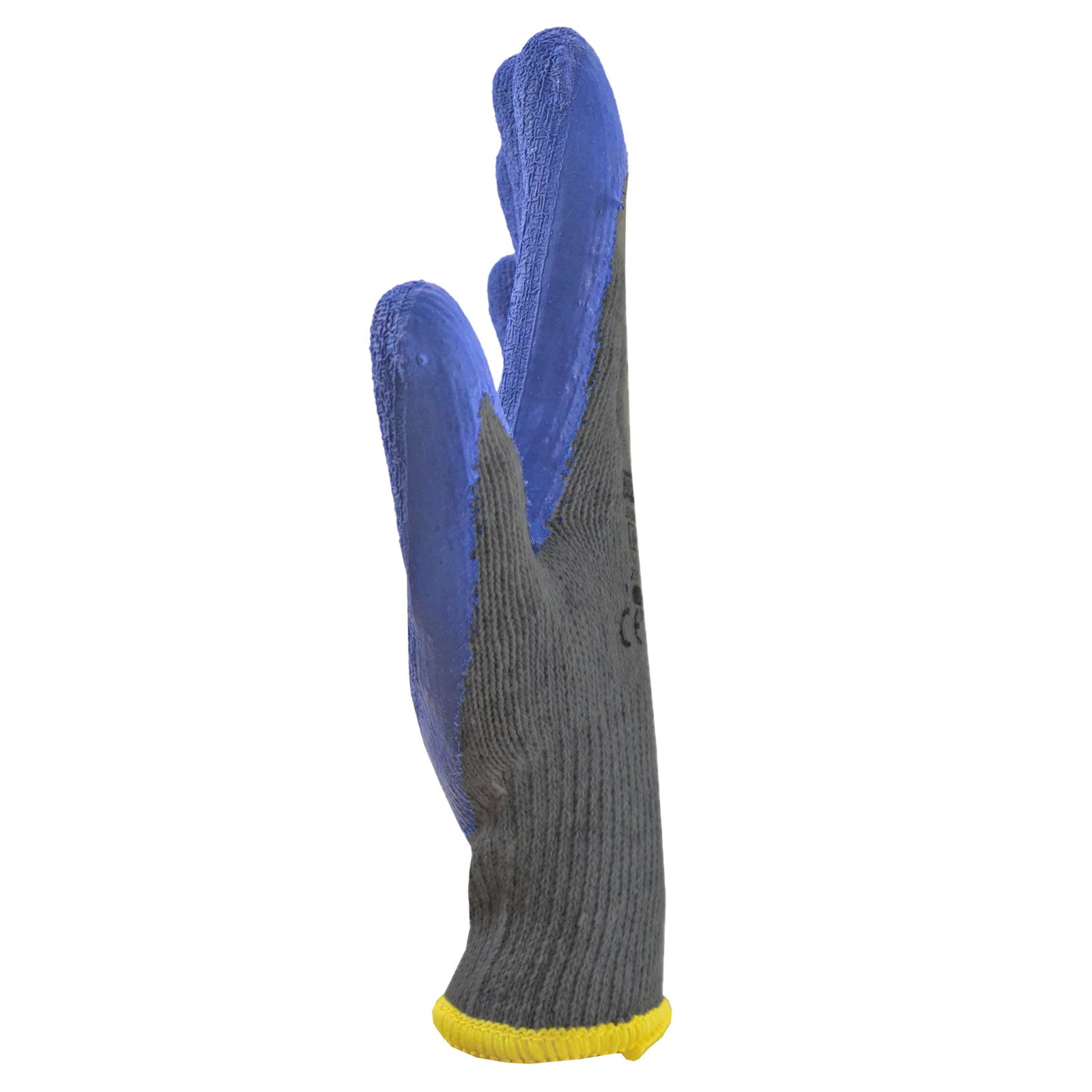 12 Pairs Cotton Work Gloves w/ Blue Crinkle Texture Latex Coat JORESTECH