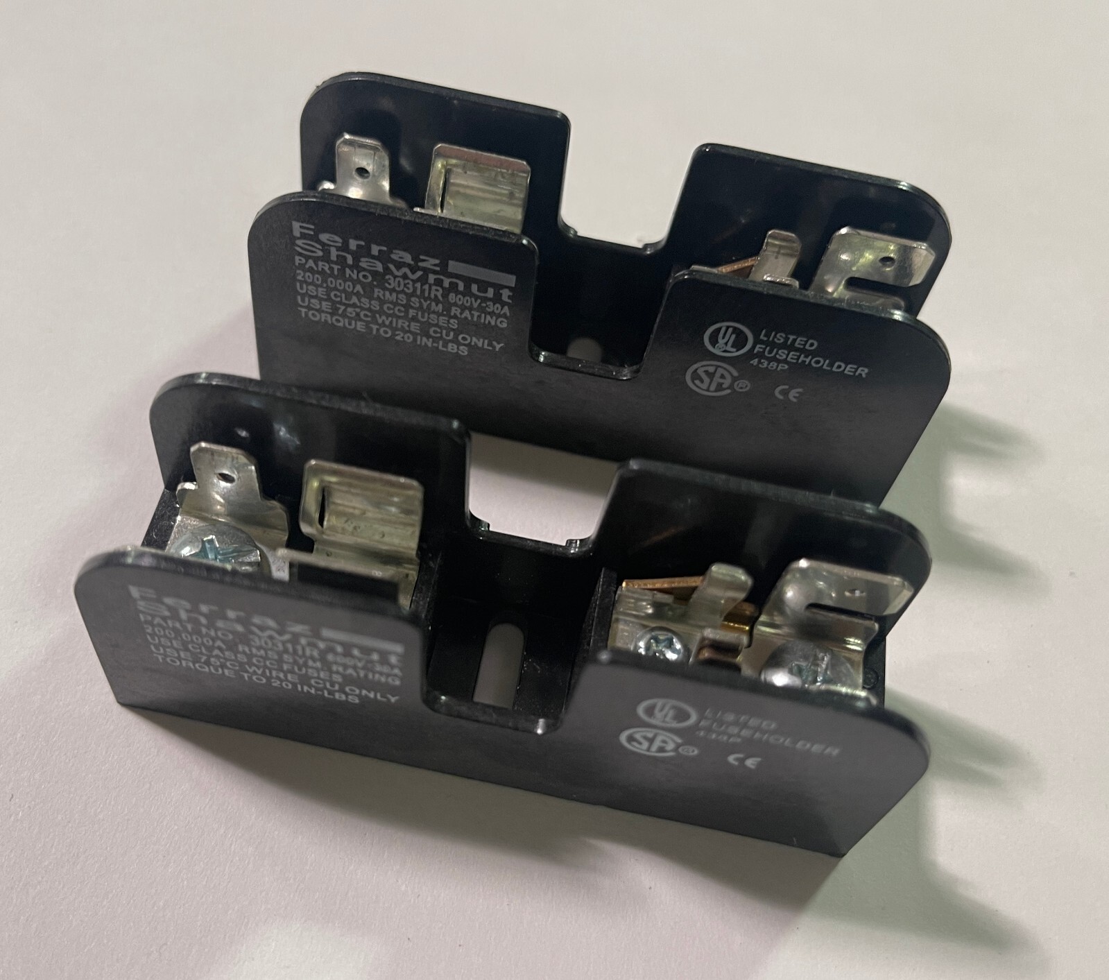 New 2-pcs of Ferraz Shawmut 30311R 600V 30A Fuse Holder