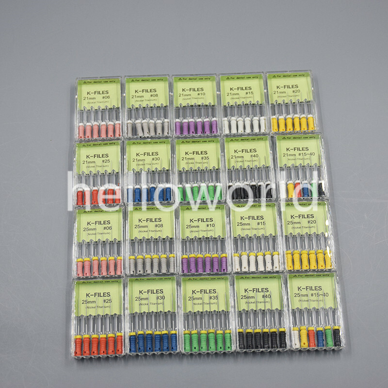6 Pcs/Pack Nickel Titanium Dental Endodontic Root Canal Hand Use K-Files #15-40