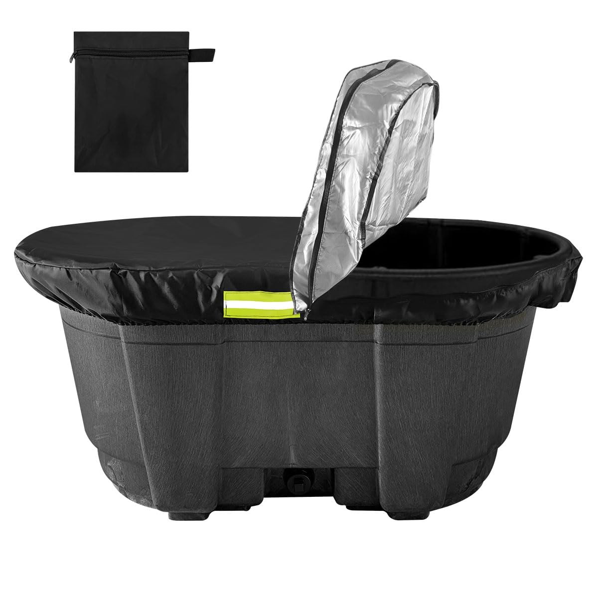 MQLD Rubermaid 100 Gallon Waterproof Stock Tank Cover with Zipper, Rectangula…