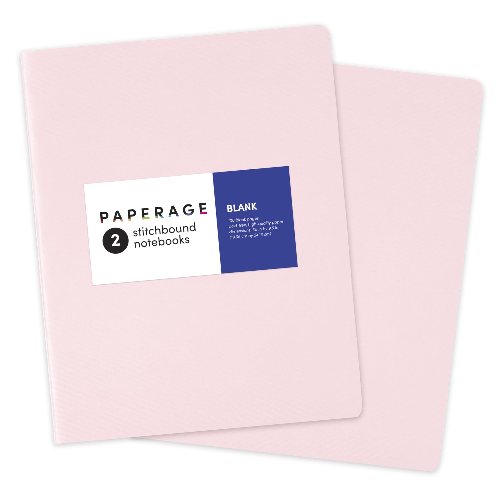 PAPERAGE Soft Cover Blank Journal Notebook, 2 Pack, (Blush), 100 Pages, Blush