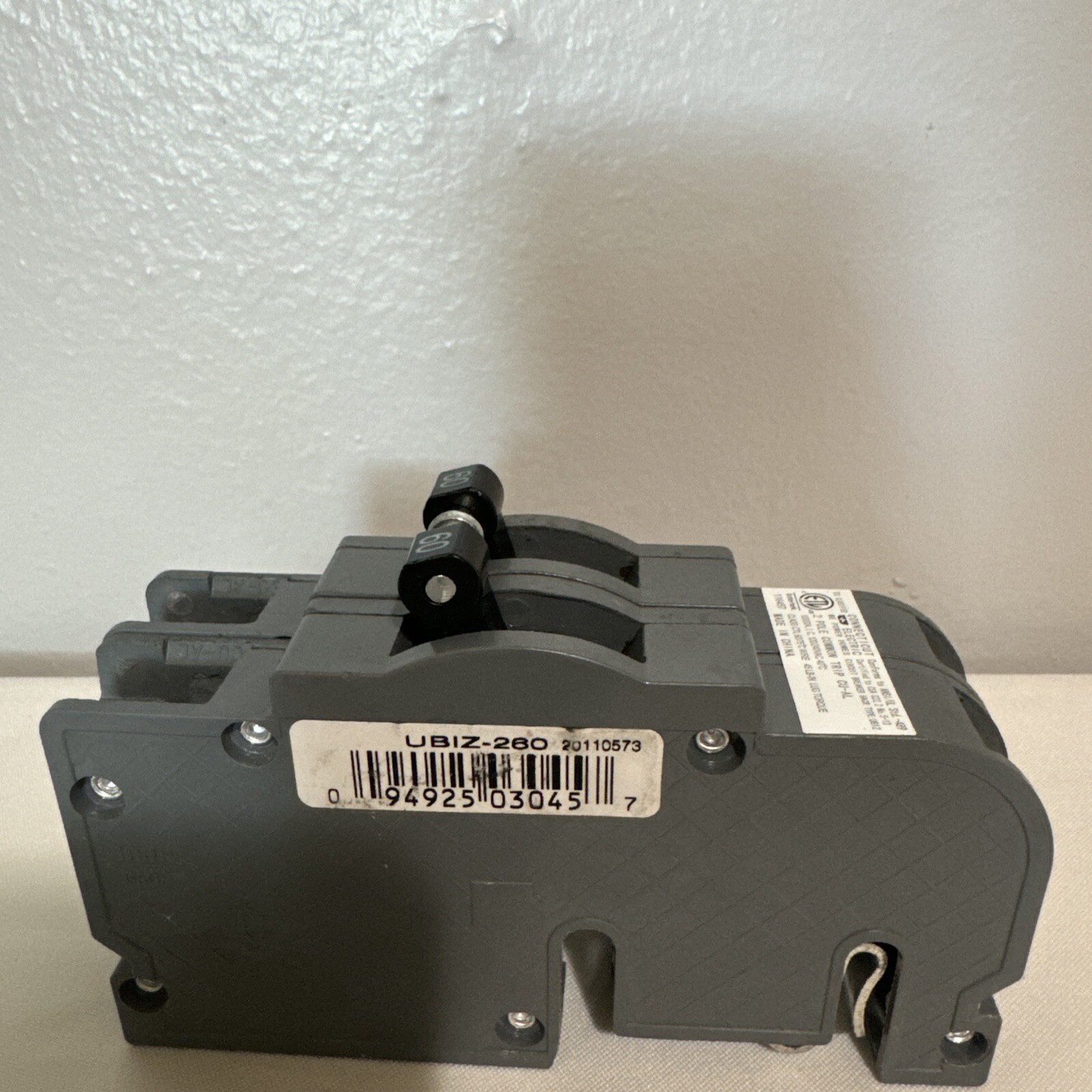 Circuit Breaker Replacement, 60A 2 Pole Common Trip -UBIZ260
